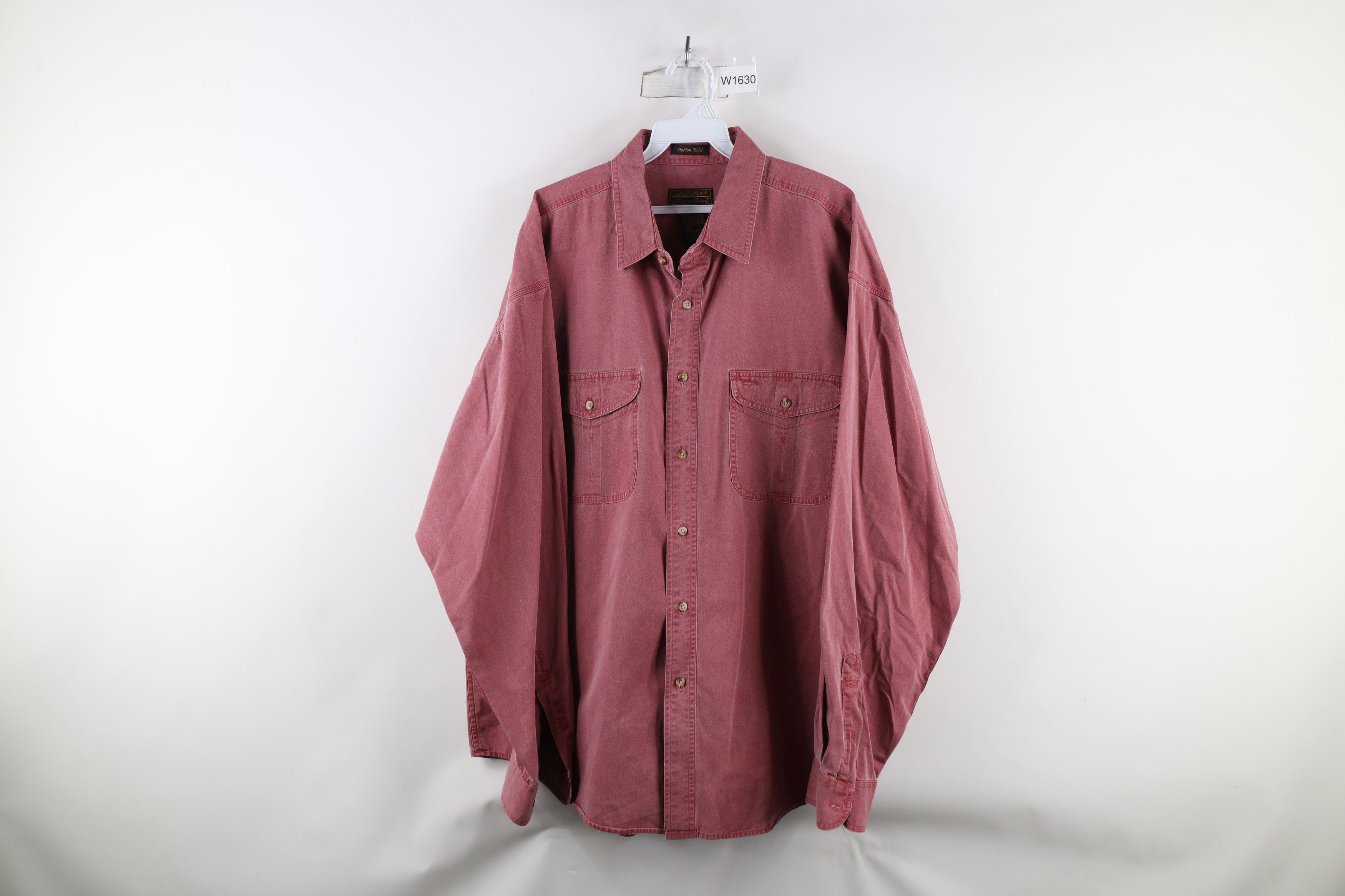 Eddie Bauer × Vintage Vintage 90s Eddie Bauer Twill Stonewash Button Shirt Red Size US XXL / EU 58 / 5 - 1 Thumbnail
