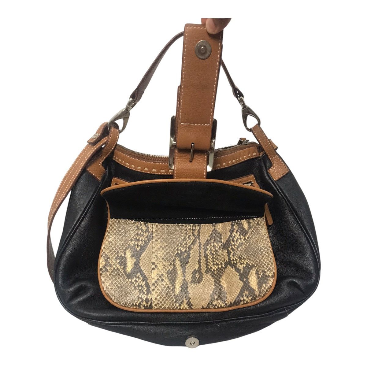 Alexander McQueen Alexander Mcqueen Pocket Snake Skin Leather Tote/Sling Bag Size ONE SIZE - 3 Thumbnail