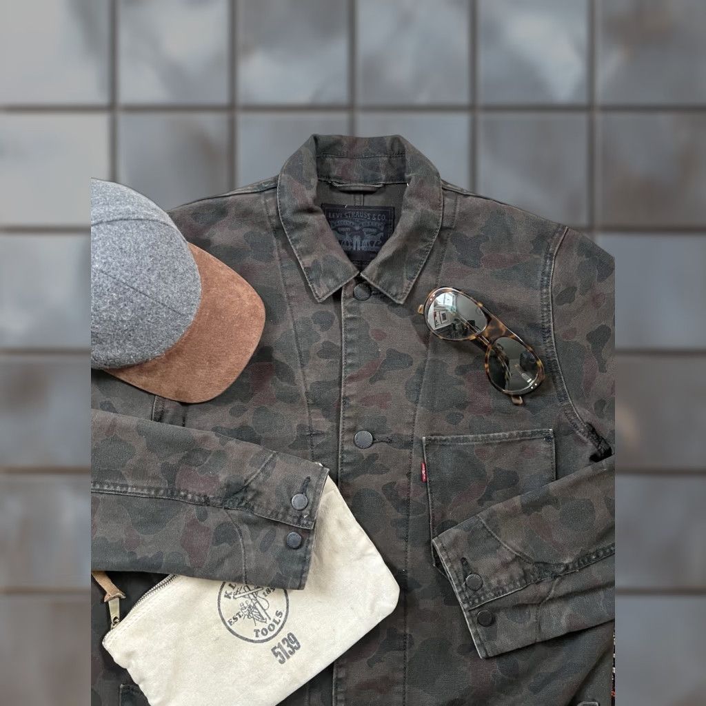 Levi's Levi's Engineer Chore Jacket M Camouflage Khaki Vintage 2017 Casual Workwear Mens Regular Jacket Size US M / EU 48-50 / 2 - 1 Thumbnail