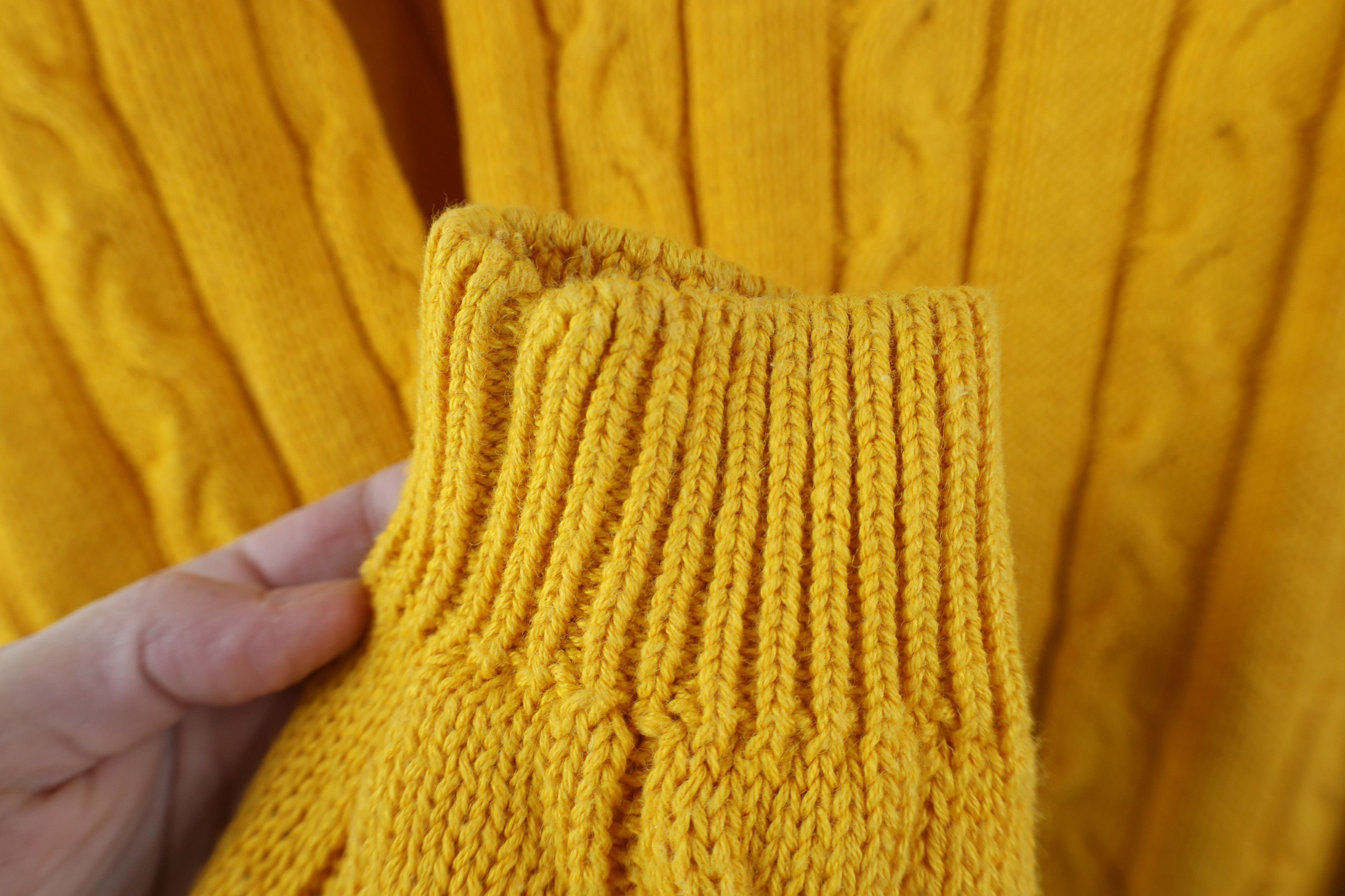 Vintage Vintage 90s Streetwear Chunky Cable Knit Sweater Yellow Size M / US 6-8 / IT 42-44 - 4 Thumbnail