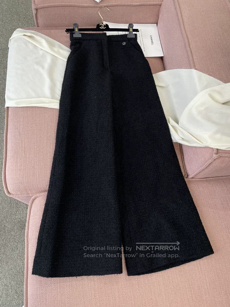Chanel Chanel Black tweed trousers and casual trousers Size 42" / US 20 - 1 Thumbnail