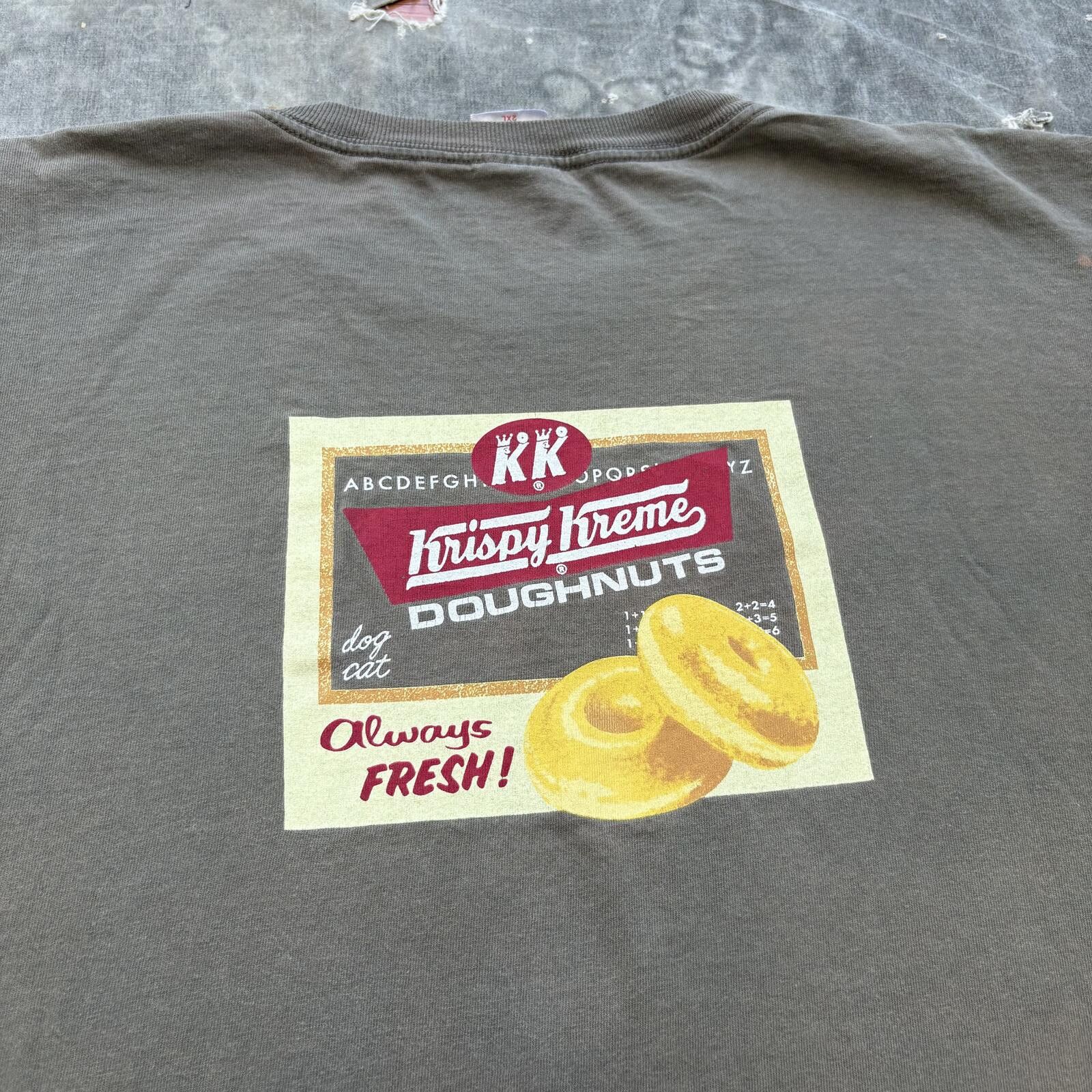 Vintage Vintage Y2K Faded Olive Green Krispy Kreme Doughnuts Shirt Size US XXL / EU 58 / 5 - 4 Thumbnail