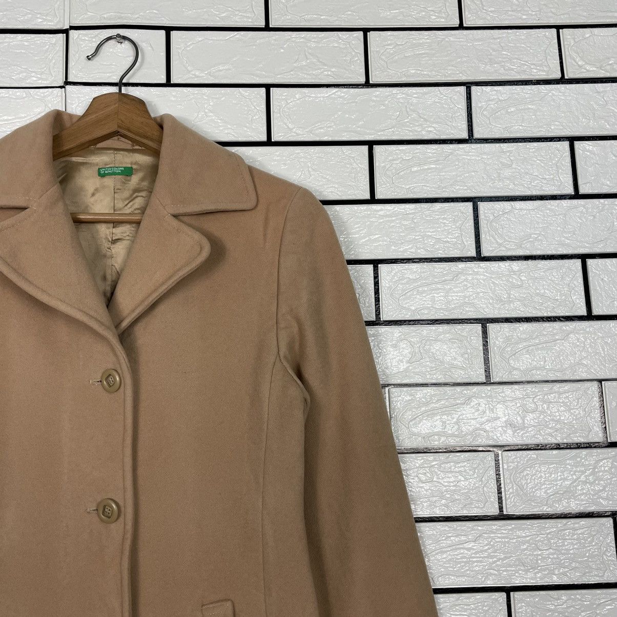 United Colors Of Benetton United Colors Of Benetton Brown Wool Long Coat Size S / US 4 / IT 40 - 6 Thumbnail