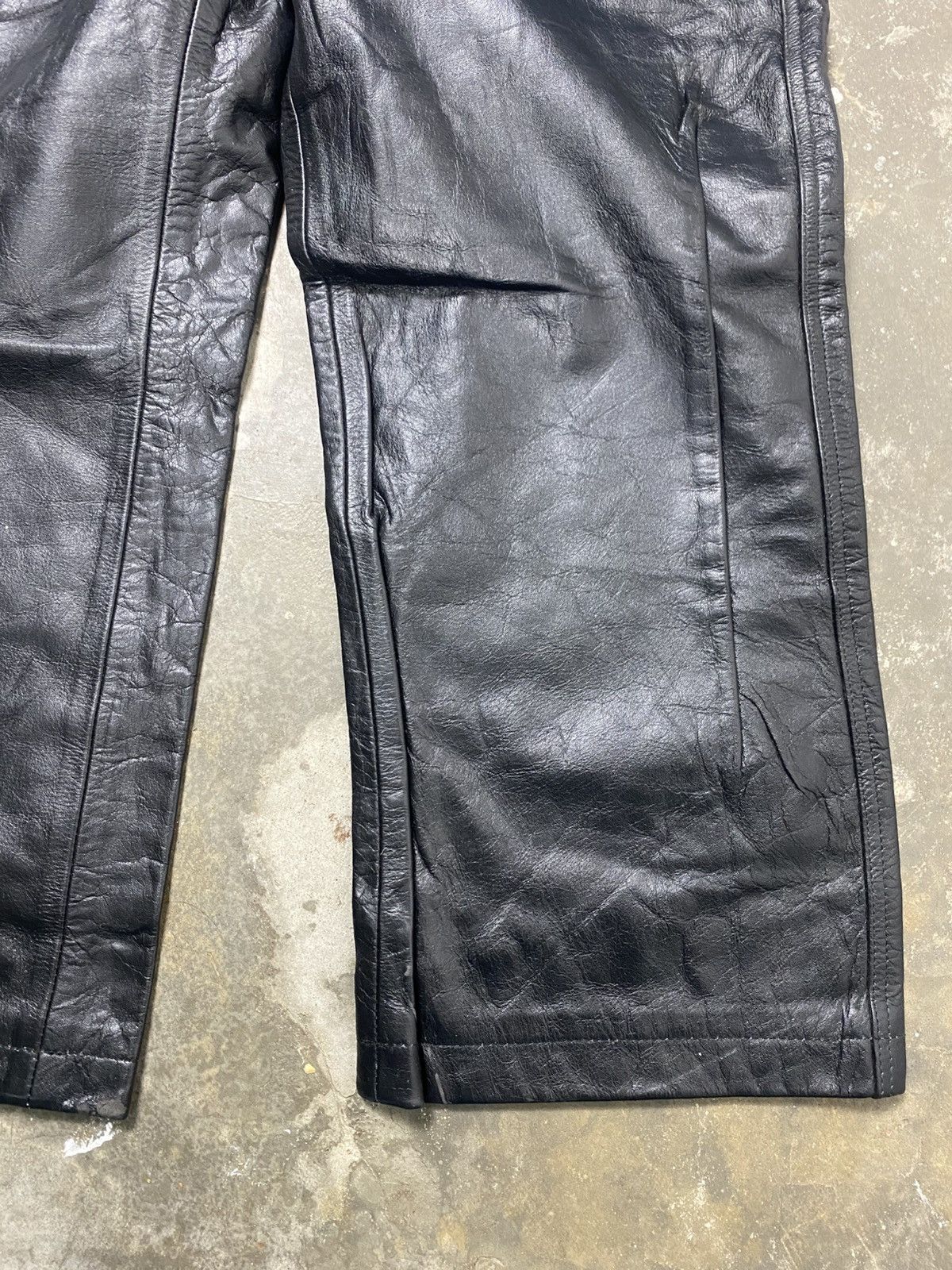 Genuine Leather Rare Vintage Horn Work Japanese Brand Leather Pant Size US 37 - 4 Thumbnail