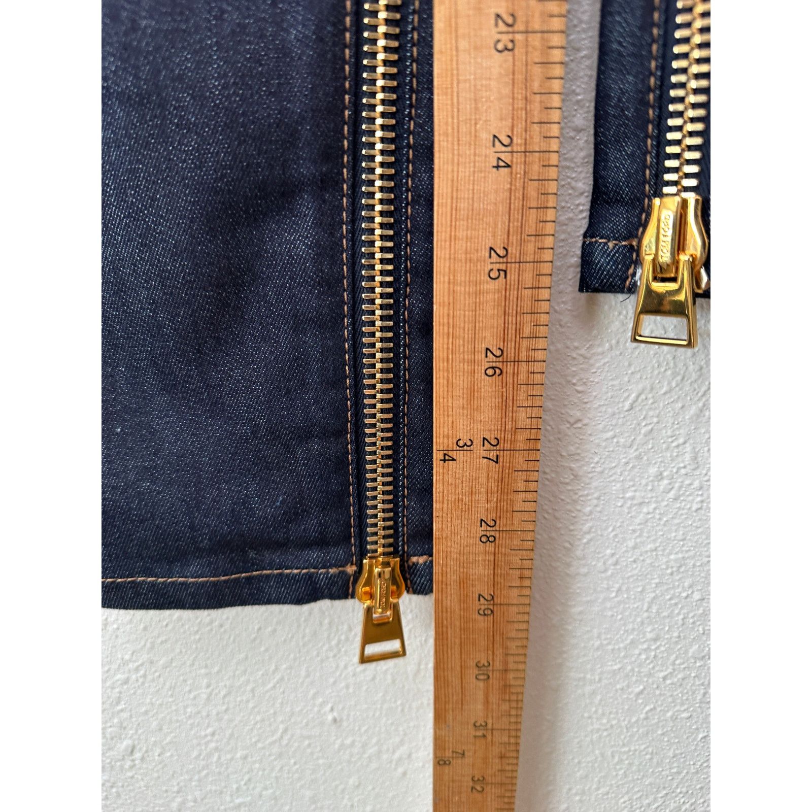 NWT Tom Ford Indigo Skinny Jeans 29 Low Rise Gold Zip Ankles