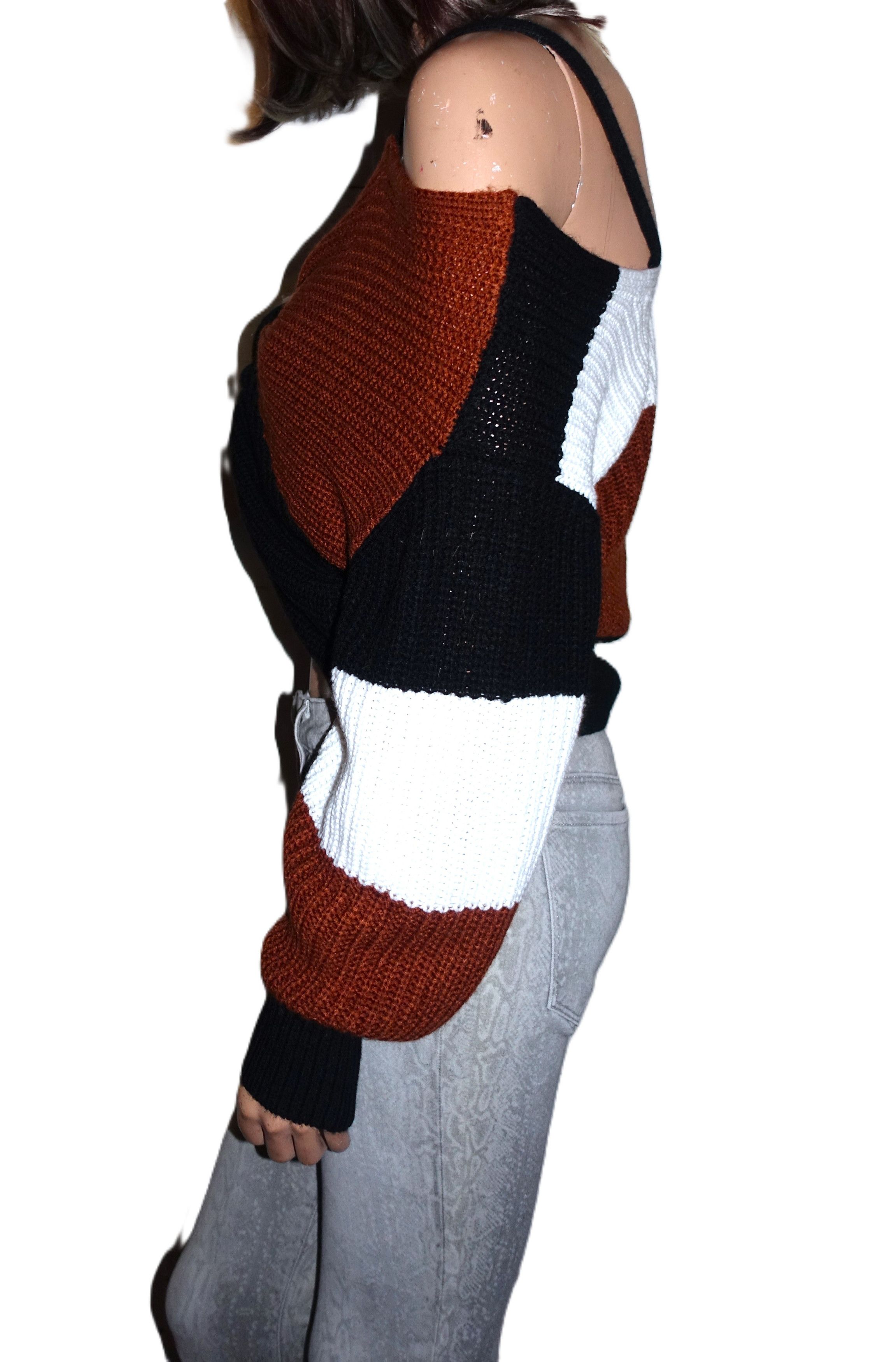 Almost Famous Almost Famous Striped Cold Shoulder Sweater M Size M / US 6-8 / IT 42-44 - 4 Thumbnail