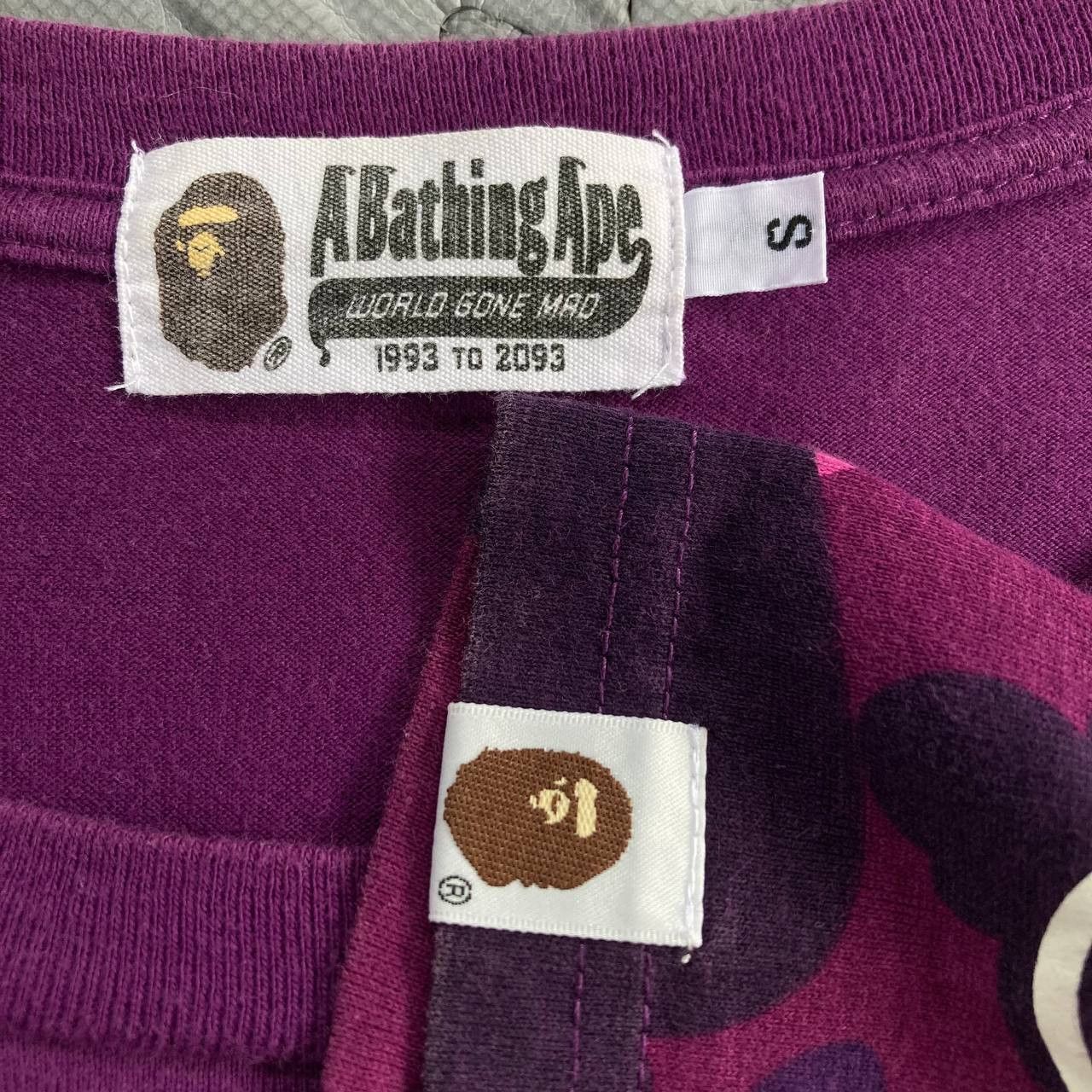Bape WGM Purple Camo Shark Tee Size US S / EU 44-46 / 1 - 9 Thumbnail