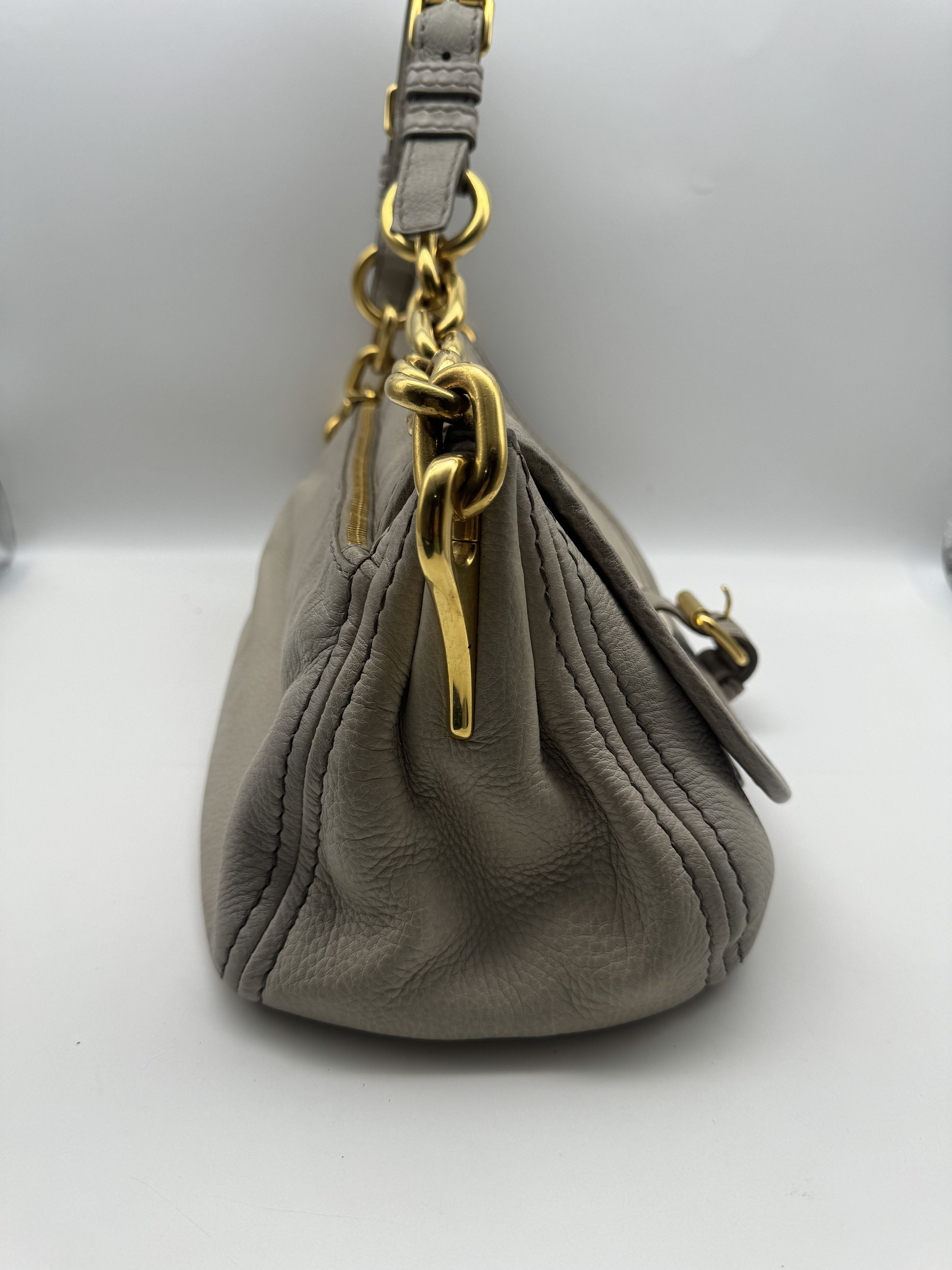 Prada Authentic Prada Cervo Ghiaccio Leather Shoulder Bag Size ONE SIZE - 4 Thumbnail