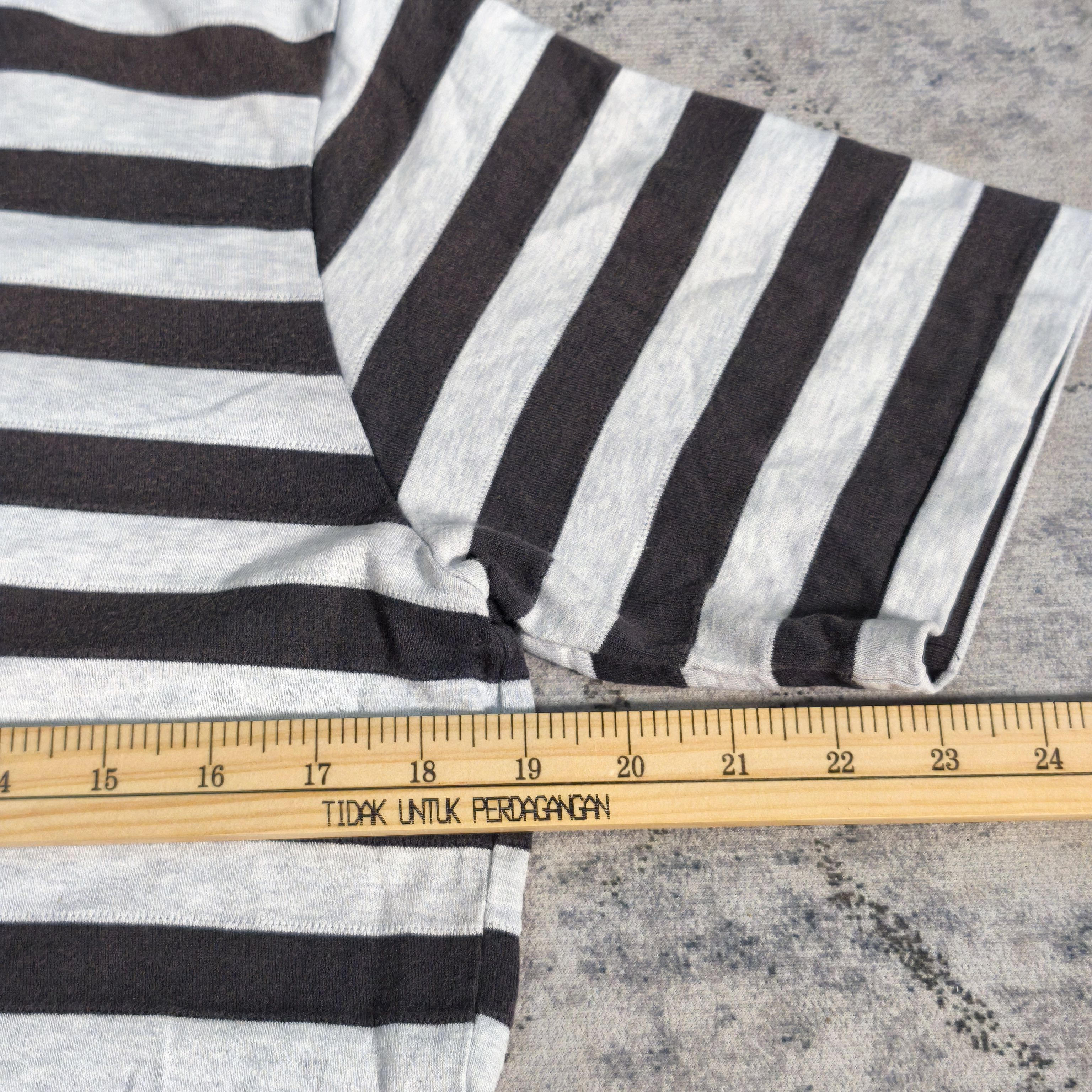 Y's for Men × Yohji Yamamoto Vintage Y's for men Yohji Yamamoto striped stitching Tshirt Size US L / EU 52-54 / 3 - 12 Thumbnail