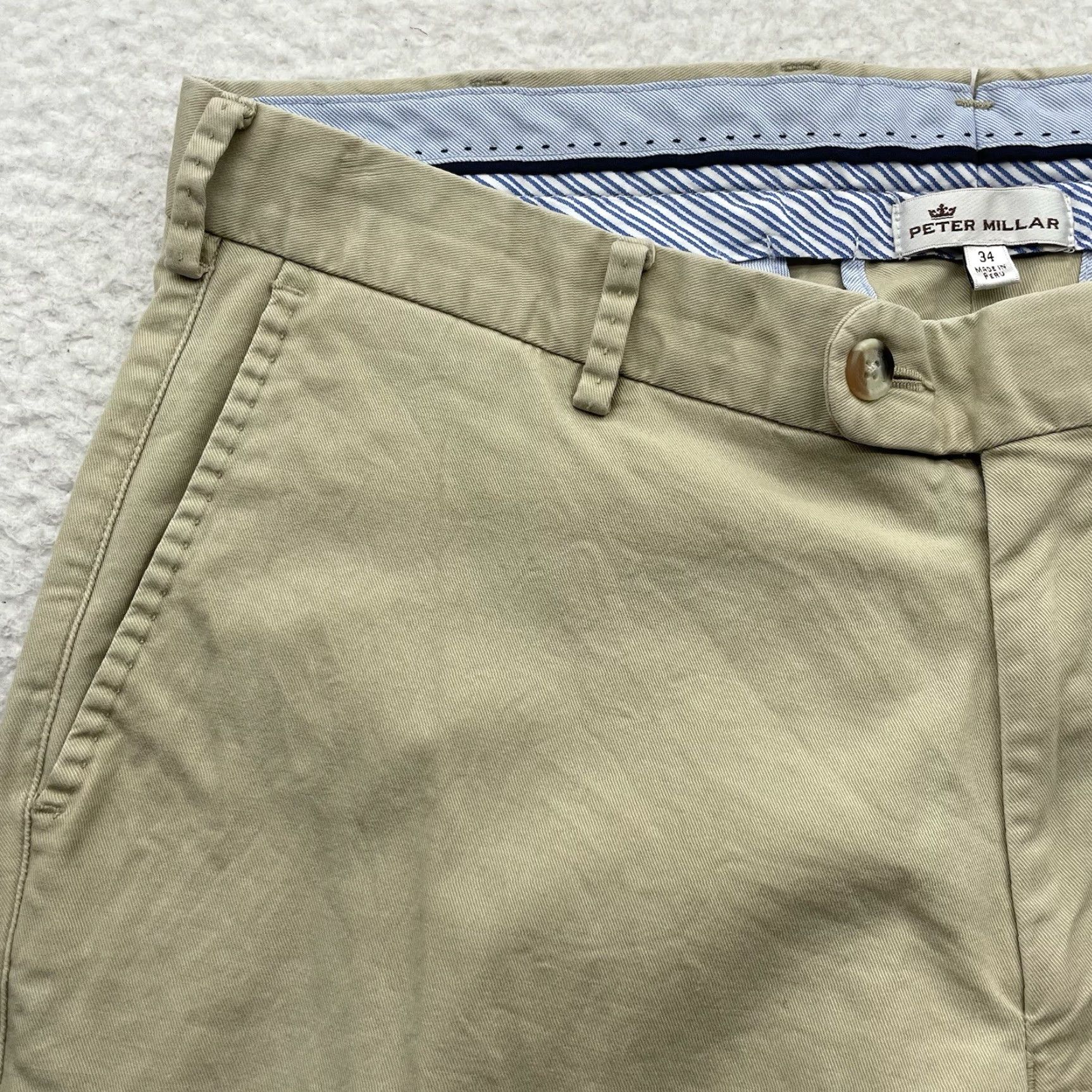 Peter Millar Peter Millar Chino Pants Mens 34x29.5 Pima Cotton Blend Stretch Golf Beige Khaki Size US 34 / EU 50 - 2 Thumbnail