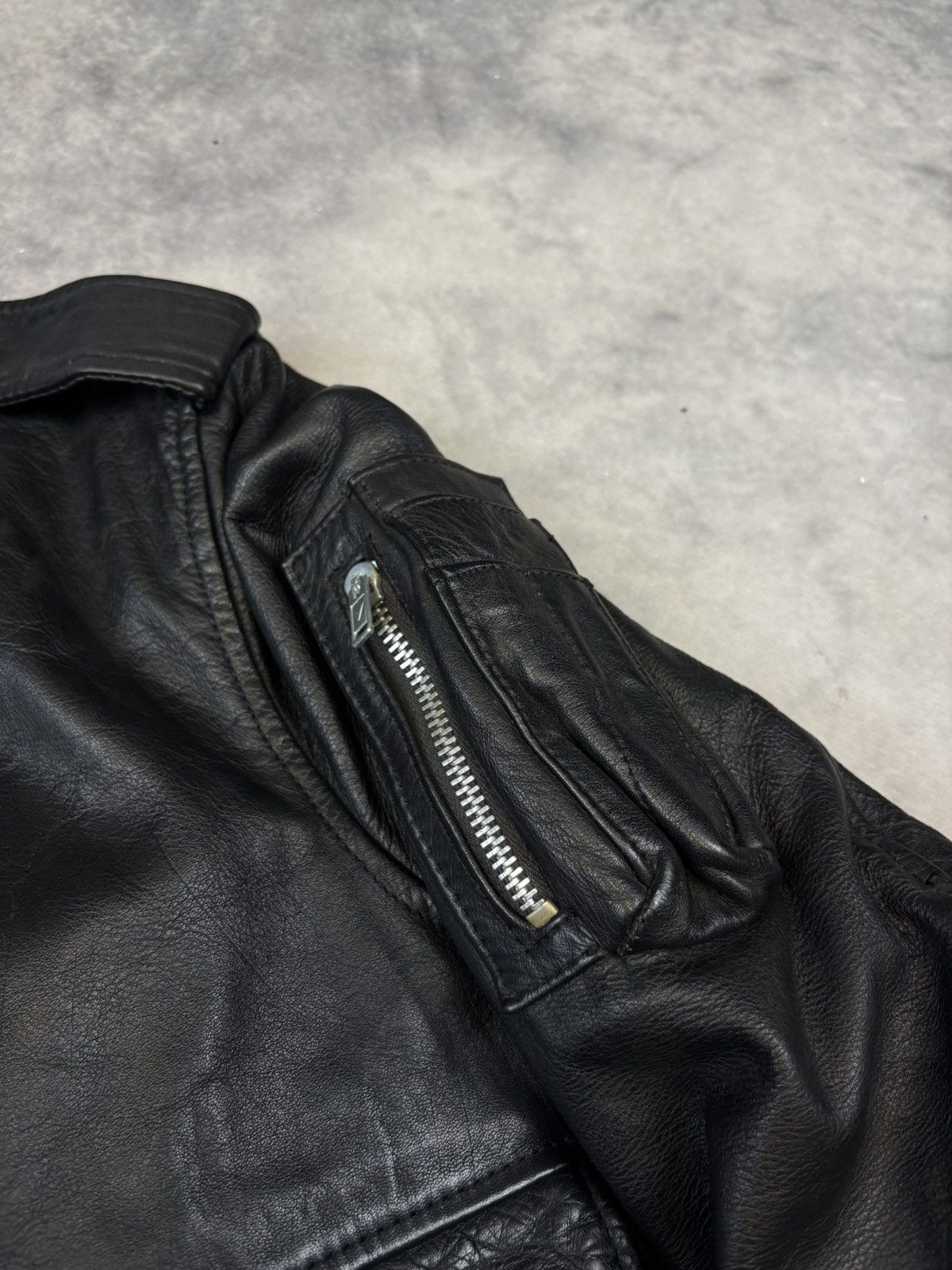 Genuine Leather × Japanese Brand Vintage Leather Jacket Police Polizei Biker Bomber 90s RARE Size US S / EU 44-46 / 1 - 4 Thumbnail