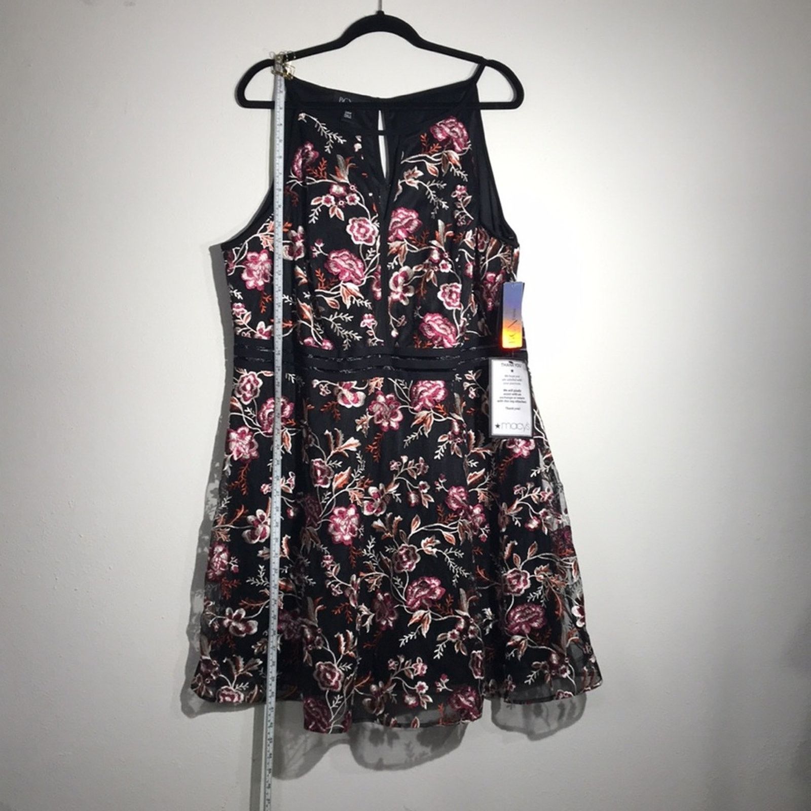 Other BCX Black Embroidered Illusion Fit Flare Dress 24W NWT Size 4XL / US 24-26 - 2 Thumbnail