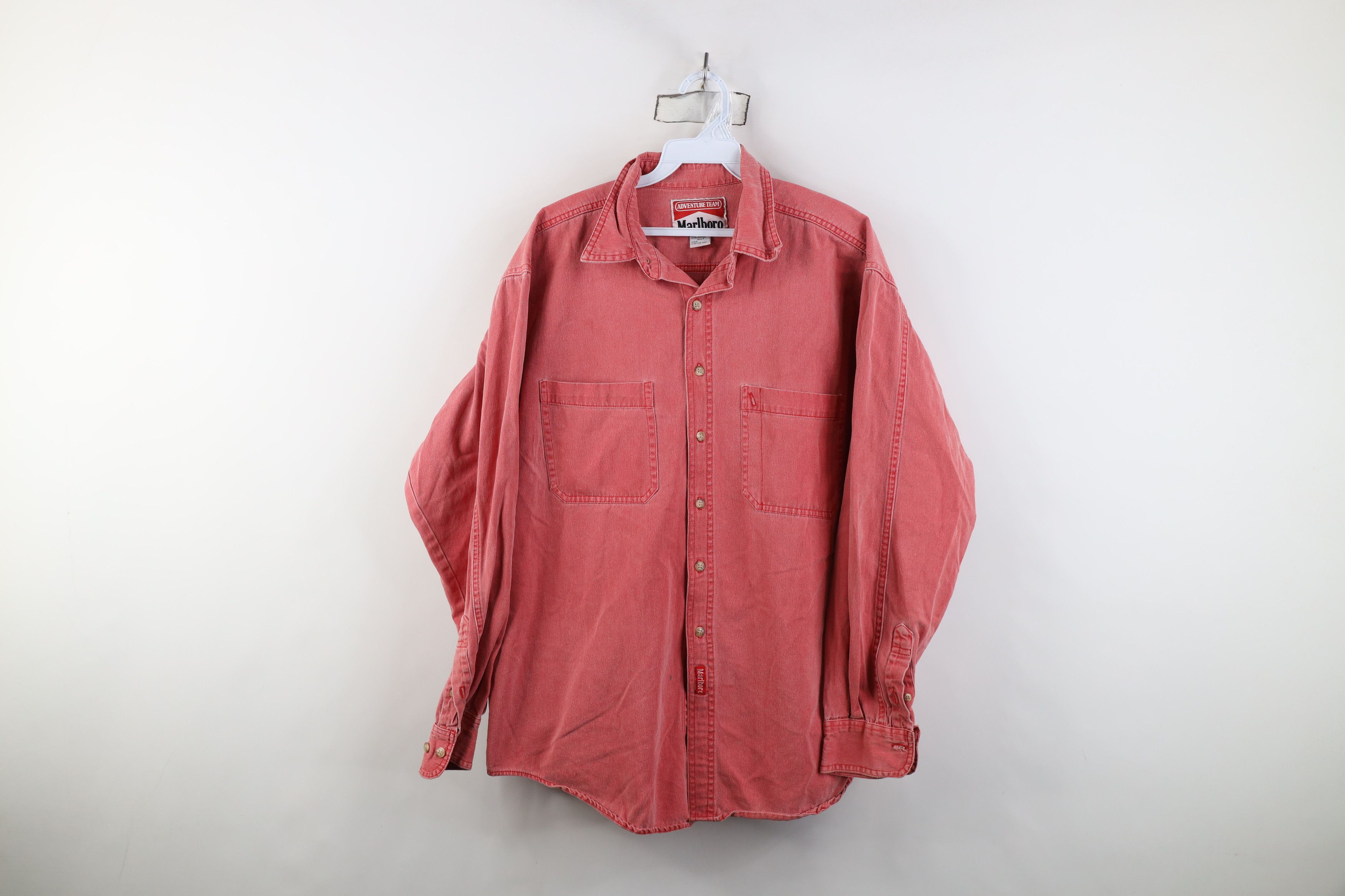 Marlboro Vintage 90s Marlboro Adventure Team Stonewash Button Shirt Size US L / EU 52-54 / 3 - 1 Thumbnail