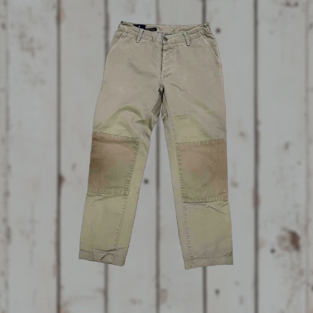 Vintage Askov Finlayson Vermillion Twill Pants Men 30x30 Green Reinforced Knees Seat Tailored Chino Casual USA Size US 28 / EU 44 - 1 Thumbnail