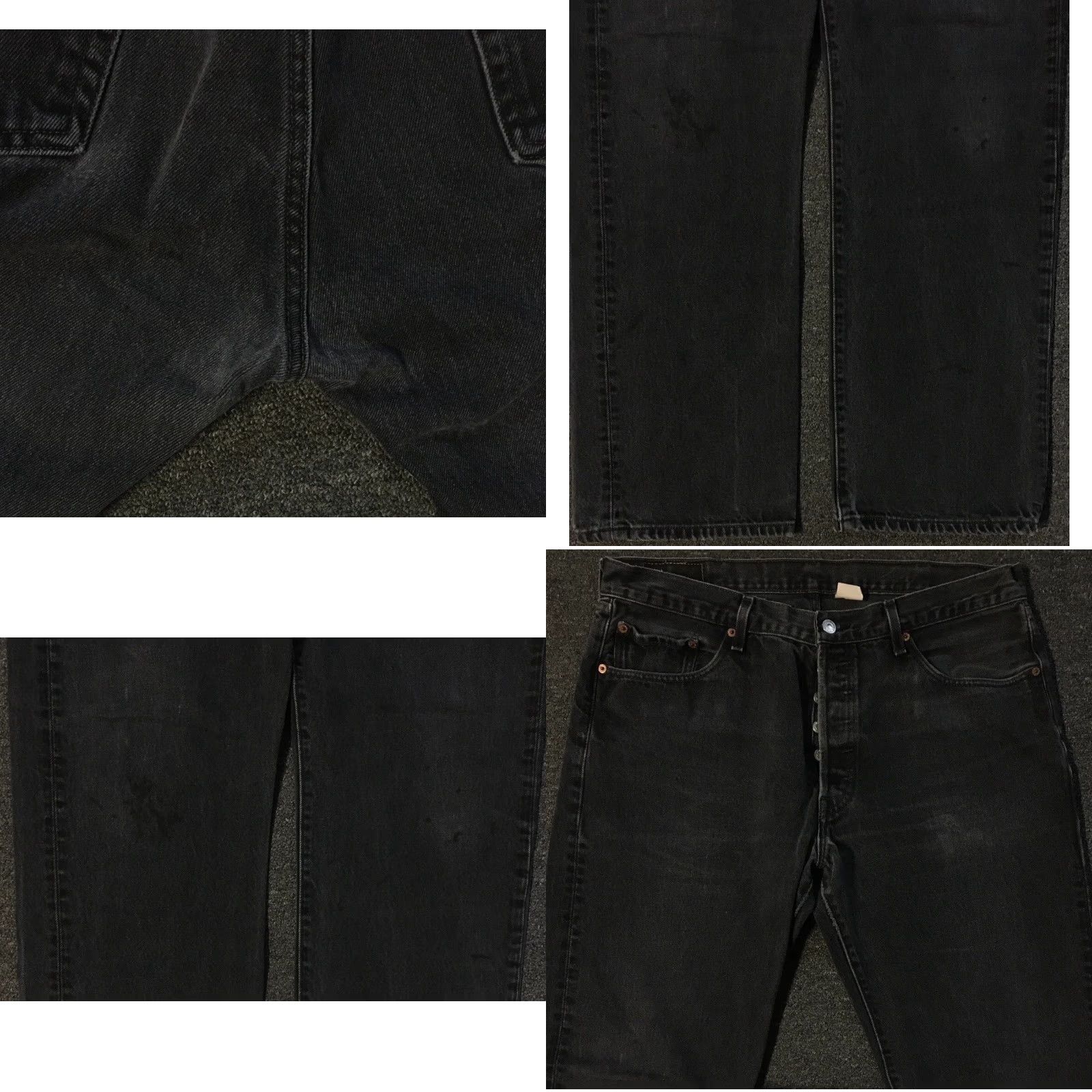 Levi's VINTAGE Levi's 501 Jeans Button Fly Distressed 36 Black Denim Straight Men 80s 90s Grunge Punk Western Cowboy Rock Bilker? Size US 36 / EU 52 - 8 Thumbnail