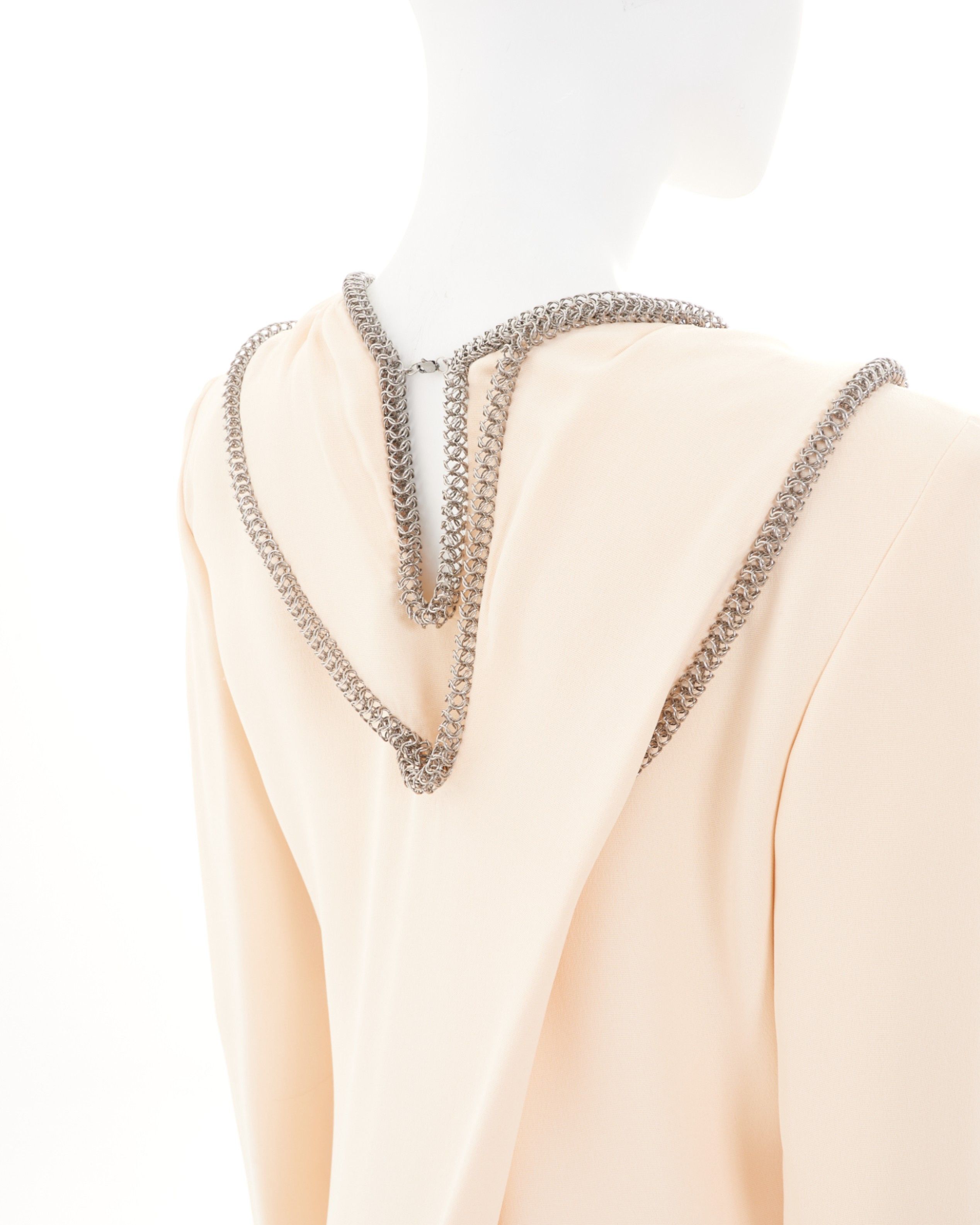 Yves Saint Laurent by Stefano Pilati F/W 2012 Cream embellished long dress Size M / US 6-8 / IT 42-44 - 6 Thumbnail
