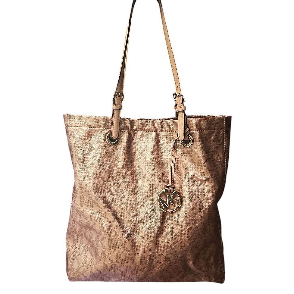 Michael Kors Michael Kors Signature Jet Set North South Rose Gold Tote Size ONE SIZE - 1 Thumbnail