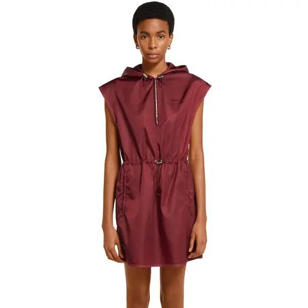 Gucci o1loc1c0226 835779 Fine Nylon Dress With Logo in Burgundy Size S / US 4 / IT 40 - 2 Thumbnail