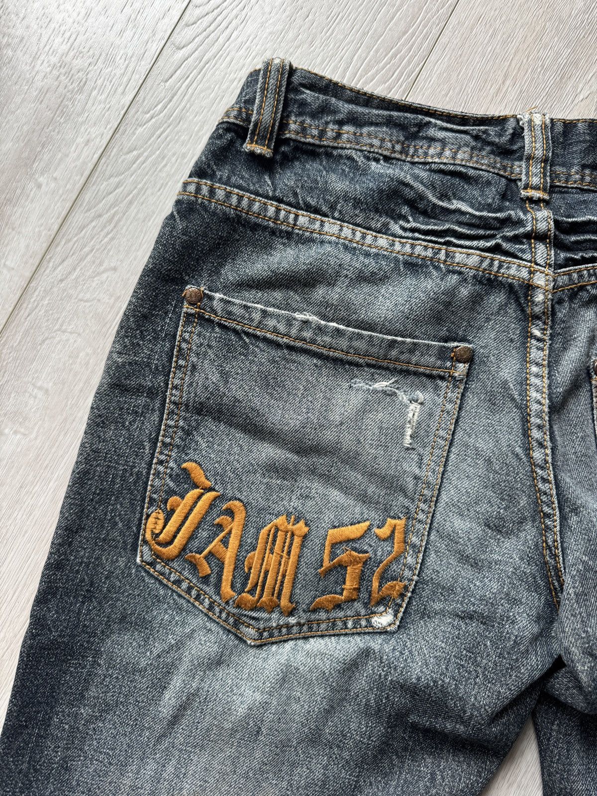 Designer × Japanese Brand × Vintage Vintage 2000’s Jam 52 Washed Denim Logo Straight Jeans Size US 30 / EU 46 - 11 Thumbnail