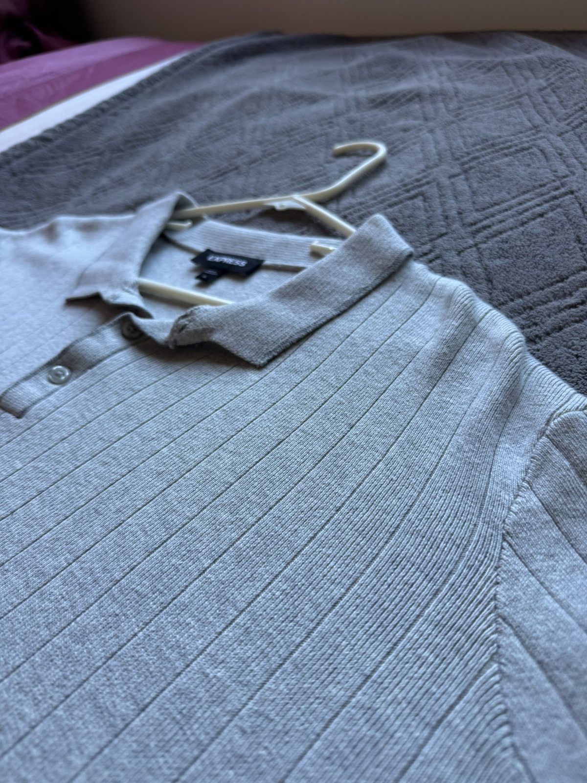 Express Grey Express Knitted Polo Size US XL / EU 56 / 4 - 2 Thumbnail