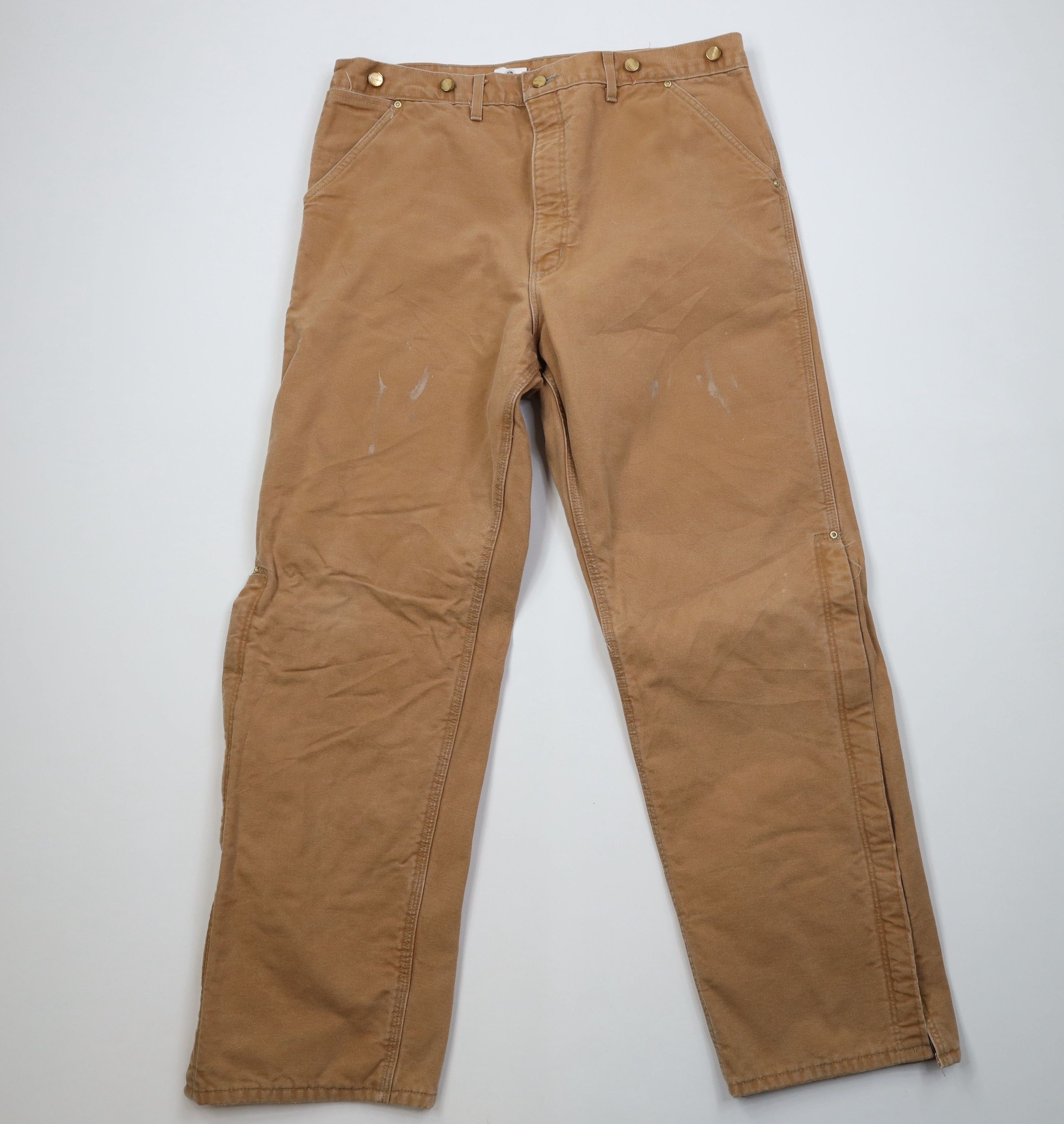 Carhartt Vintage 90s Carhartt Canvas Wide Leg Pants Duck Brown USA Size US 38 / EU 54 - 1 Thumbnail