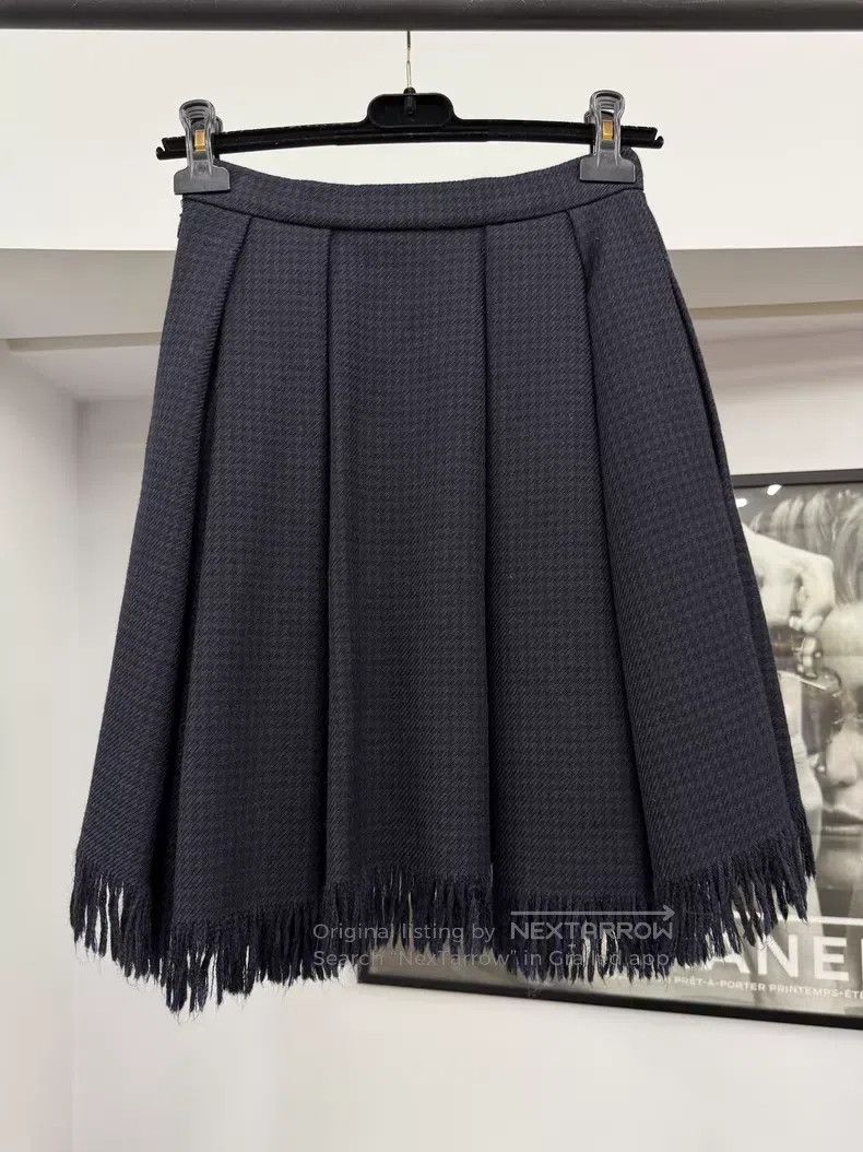 Dior Dior Black and blue plaid tassel skirt Size 42" / US 20 - 3 Thumbnail