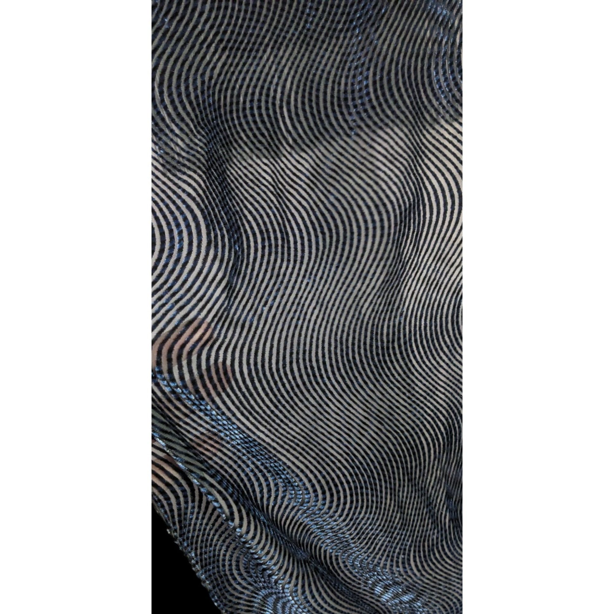 Other Joann Chaimson Blue Burnt Velvet Fringe Scarf Wrap 60x14 Inc Size ONE SIZE - 4 Thumbnail