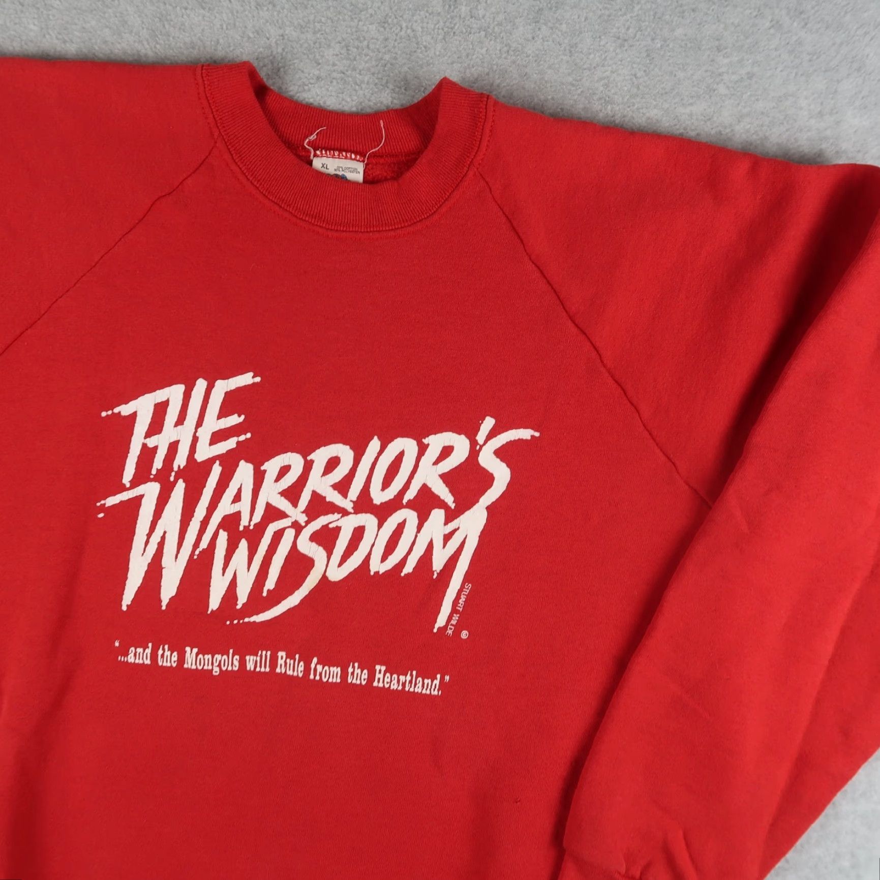 Fruit Of The Loom VINTAGE The Warrior's Wisdom Sweatshirt Stuart Wilde Crewneck Adult XL USA Red Graphic Print Pullover Mens Size US XL / EU 56 / 4 - 3 Thumbnail