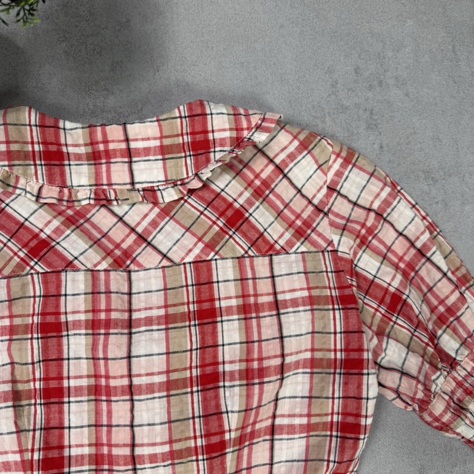 Vintage BRORA 100% Cotton Gingham Lined Chelsea Collar Dress Size 6 Size XS / US 0-2 / IT 36-38 - 21 Thumbnail