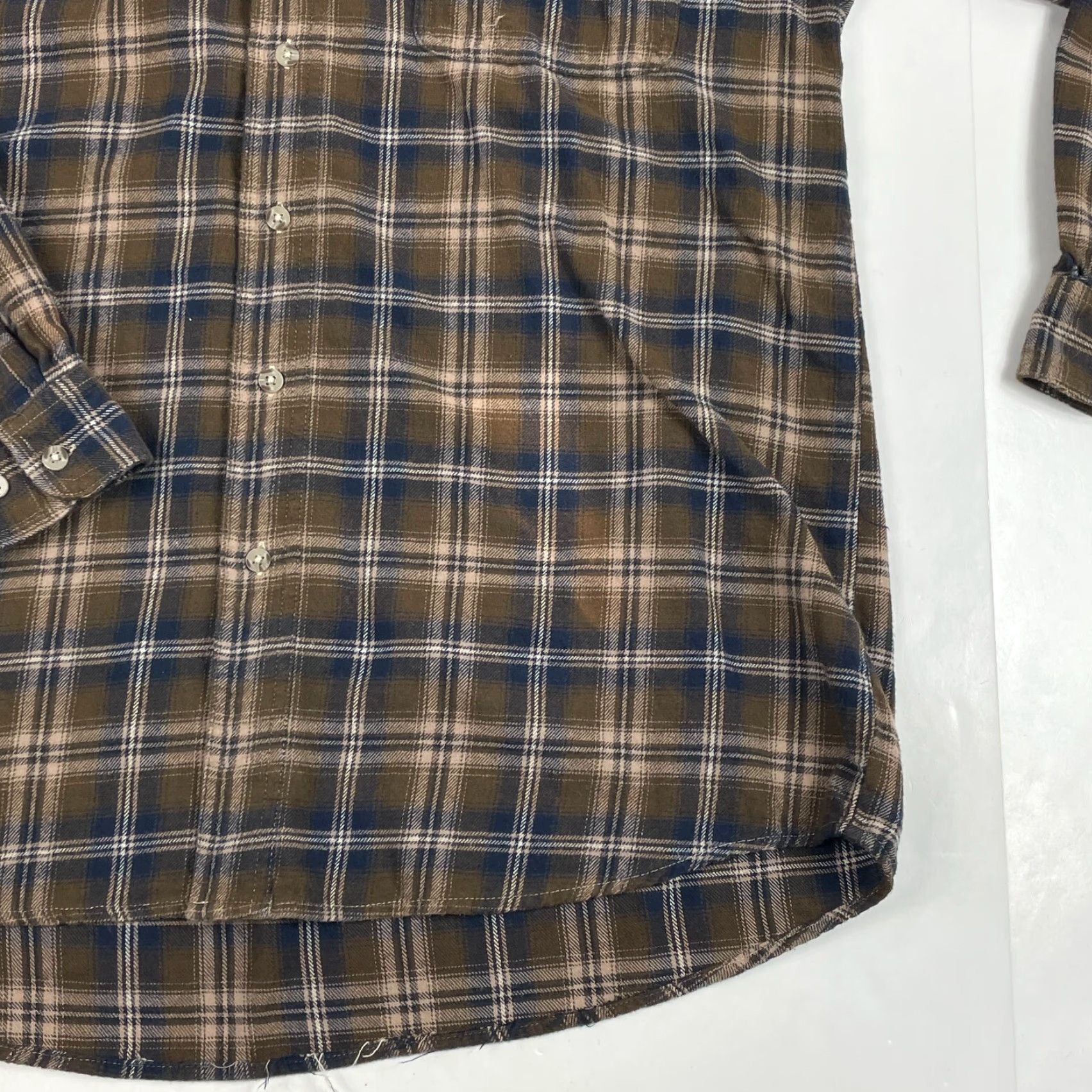 Wrangler VINTAGE Wrangler Shirt Mens Large Tall Brown Flannel Long Sleeve Button Down Work Rugged Size US L / EU 52-54 / 3 - 4 Thumbnail