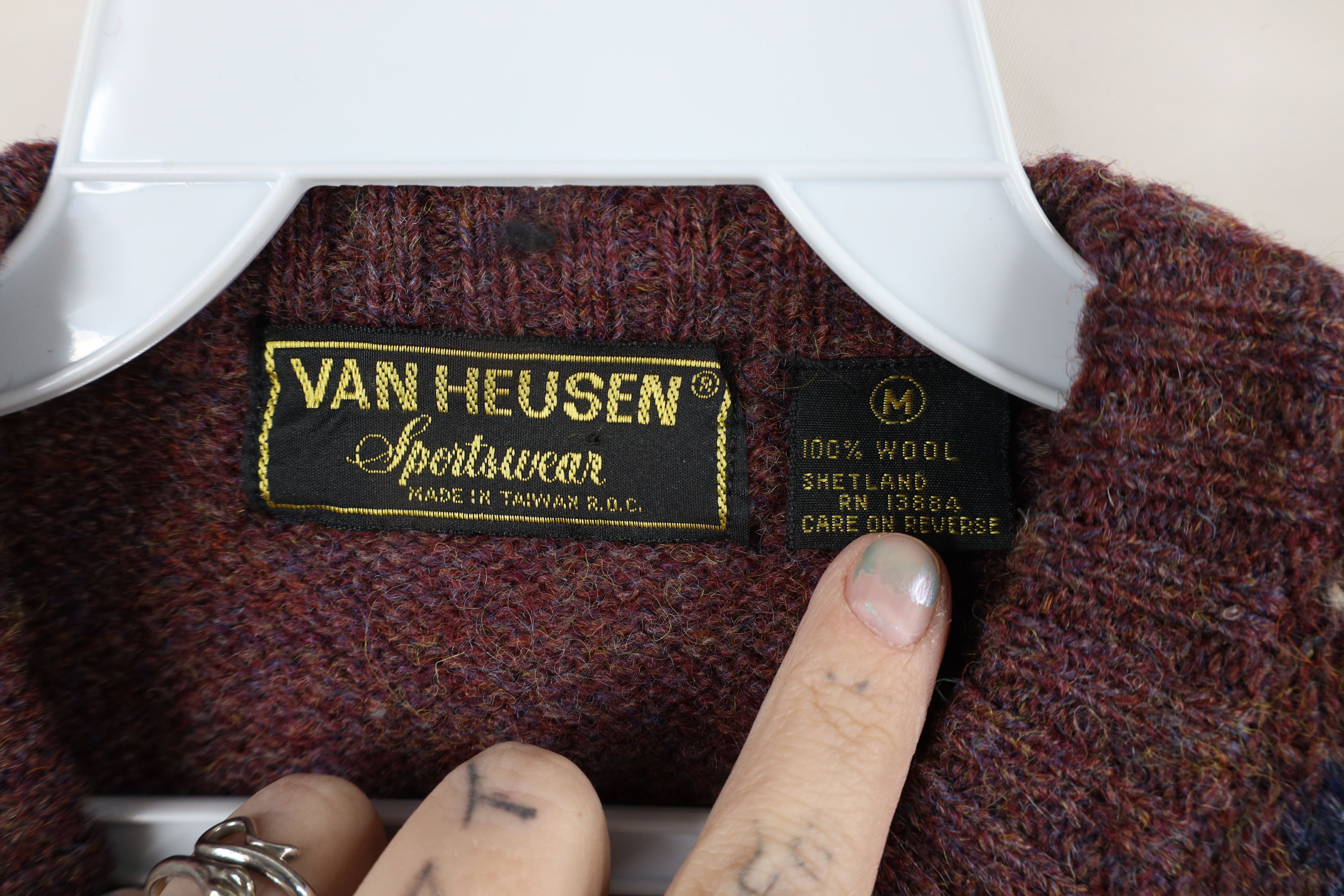Vintage Vintage 70s Streetwear Wool Knit Argyle Diamond Sweater Size M / US 6-8 / IT 42-44 - 6 Thumbnail