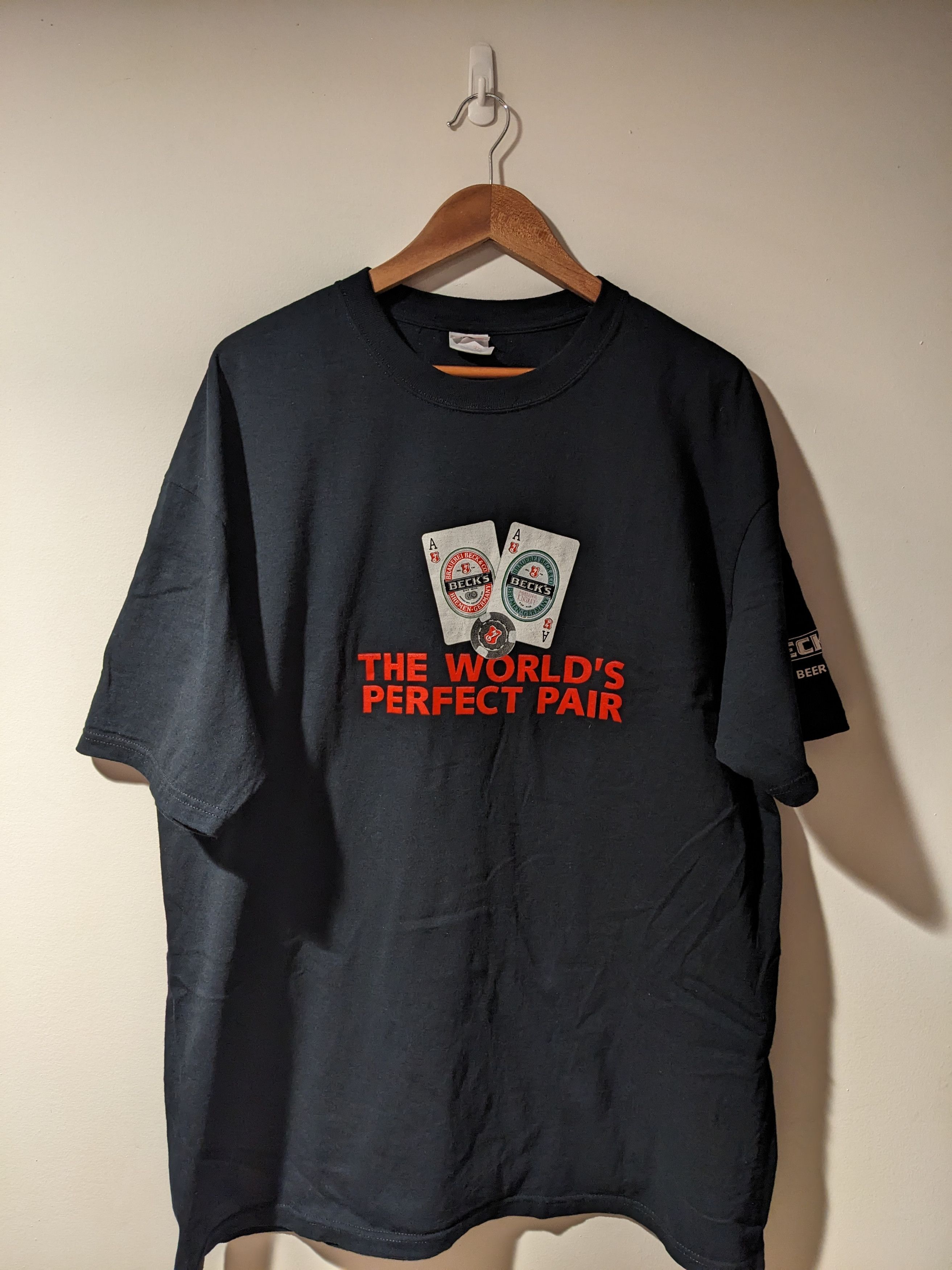 Anvil Vintage Y2K The World's Perfect Pair Beck's Beer T-Shirt Size US XL / EU 56 / 4 - 1 Thumbnail