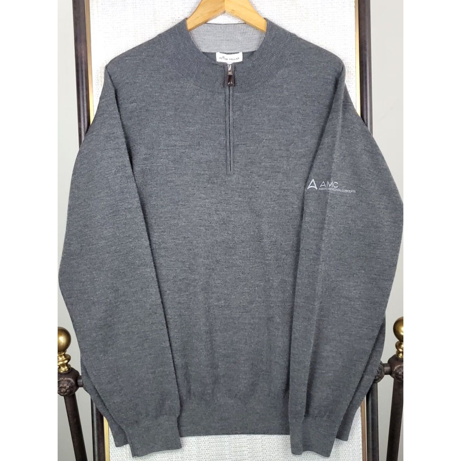 Peter Millar Peter Millar Sweater Pullover 1/4 Zip 2XL Mens Cashmere Silk Gray Crown Comfort Long Sleeve Size US XXL / EU 58 / 5 - 3 Thumbnail