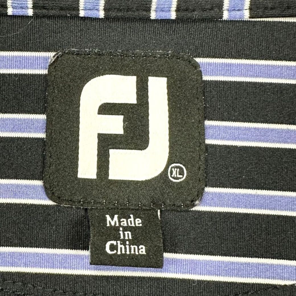 Footjoy FootJoy FJ Polo Shirt Mens XL Black Purple Striped Athletic Rugby Golf Shirt Size US XL / EU 56 / 4 - 4 Thumbnail