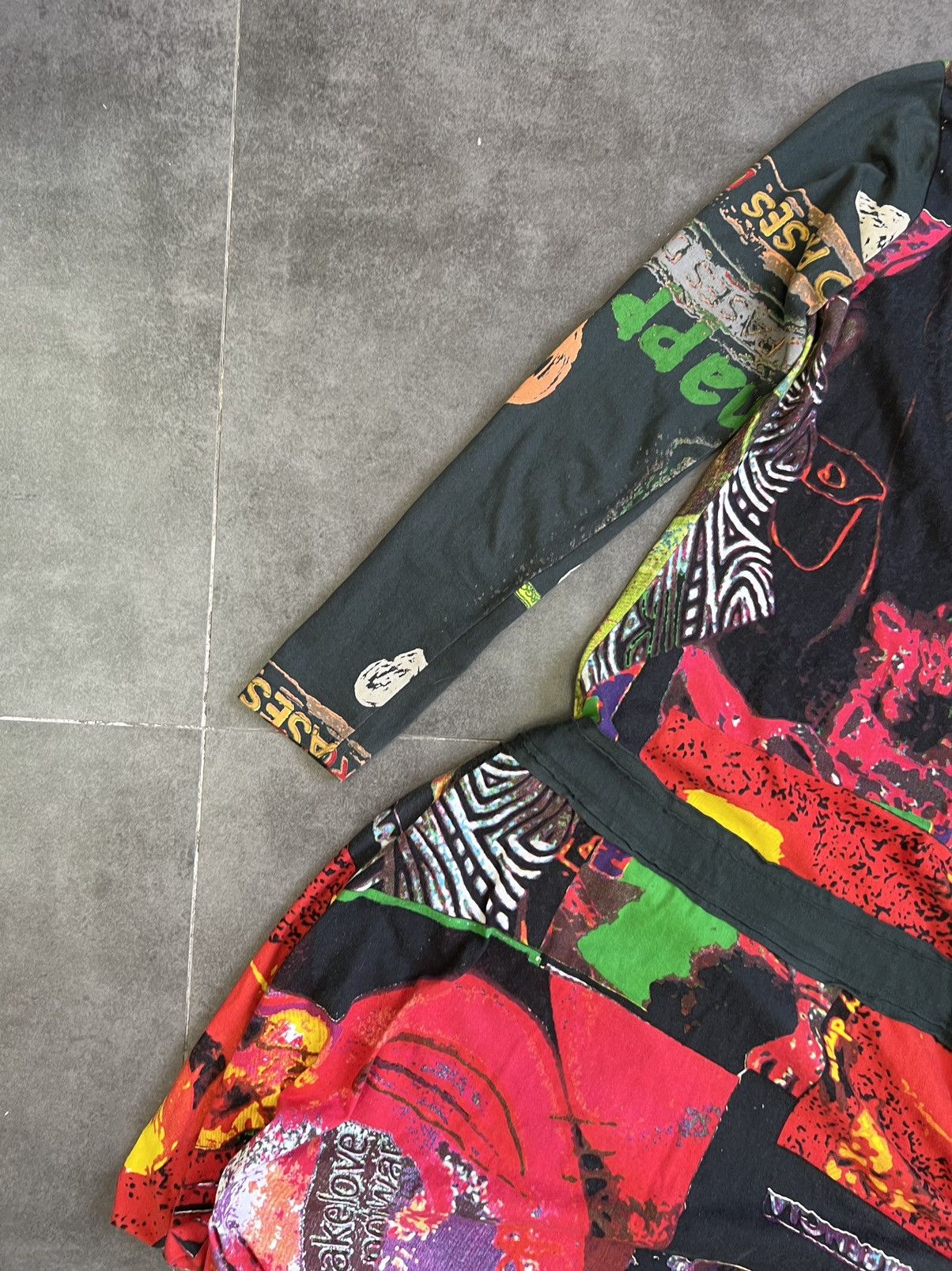 Desigual × Jean Paul Gaultier × Vintage JPG STYLE Desigual Y2K Psychedelic Green Sleeveless Dress Size M / US 6-8 / IT 42-44 - 16 Thumbnail