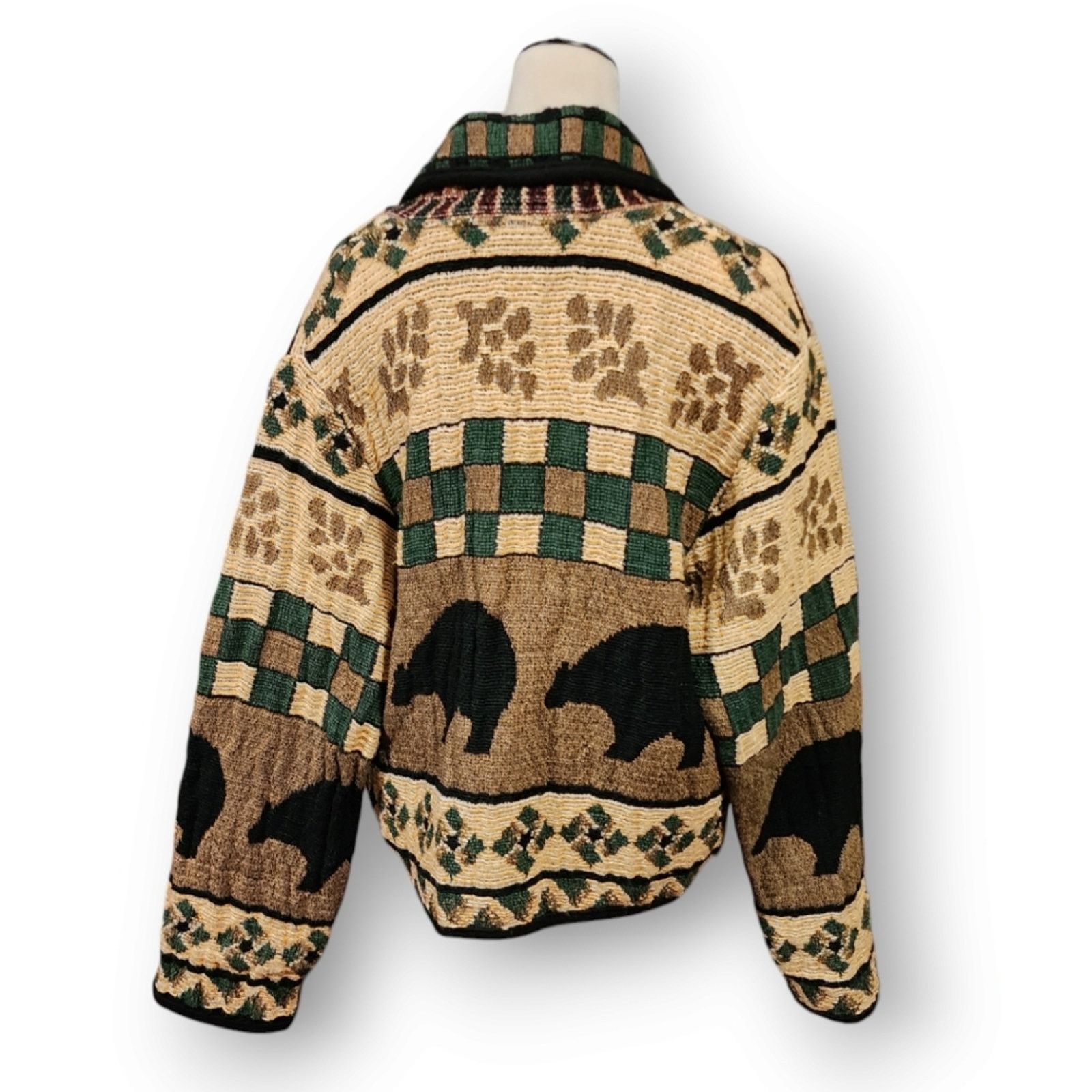 Vintage Vintage Sugar Weavers Cotton Woven Bear Blanket Jacket Size ONE SIZE - 5 Thumbnail