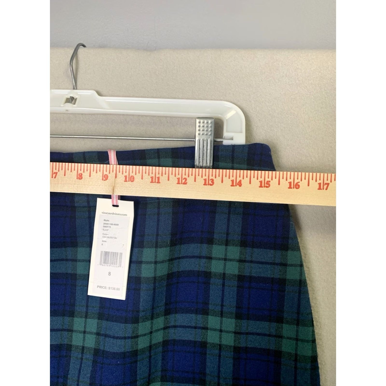 Vineyard Vines Vineyard Vines Skirt Womens Size 8 Blackwatch Tartan Plaid Mini Ponte Blue/Green Zipper Knit Size 30" / US 8 / IT 44 - 7 Thumbnail