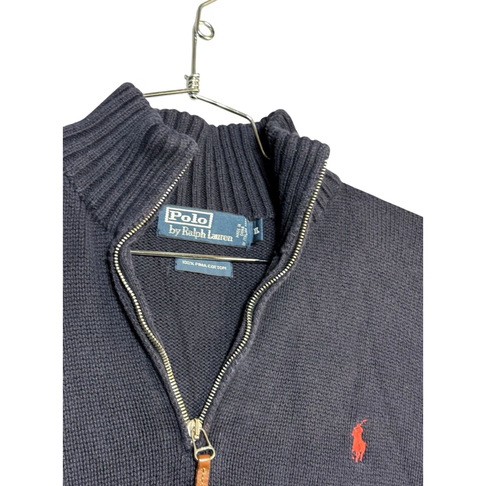 Polo Ralph Lauren Polo Ralph Lauren Sweater Shirt 1/4 Zip Long Sleeve Mock Neck XL Faded Navy Blue Mens Size US XL / EU 56 / 4 - 3 Thumbnail