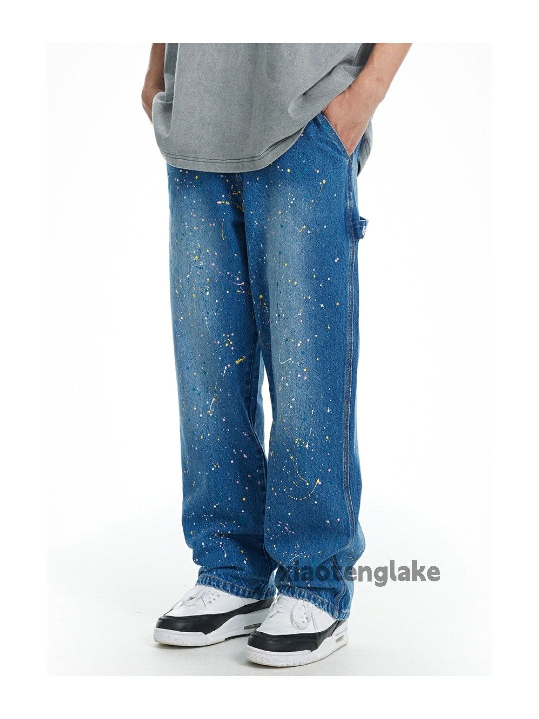 Jean × Vintage washed faded loose baggy paint carpenter cargo pants Size US 34 / EU 50 - 2 Thumbnail