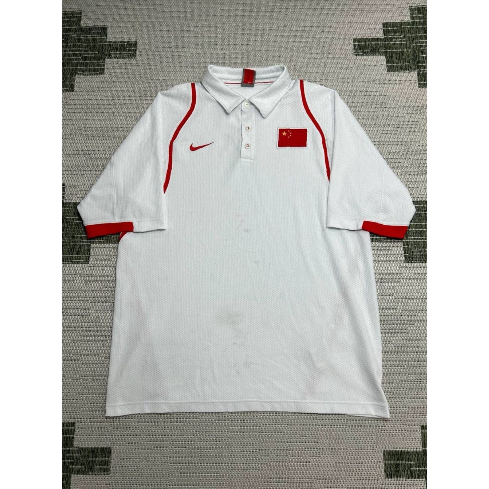 Nike Nike Polo Shirt Men XL White Basketball Pro Team China Olympics Button Up Size US XL / EU 56 / 4 - 2 Thumbnail