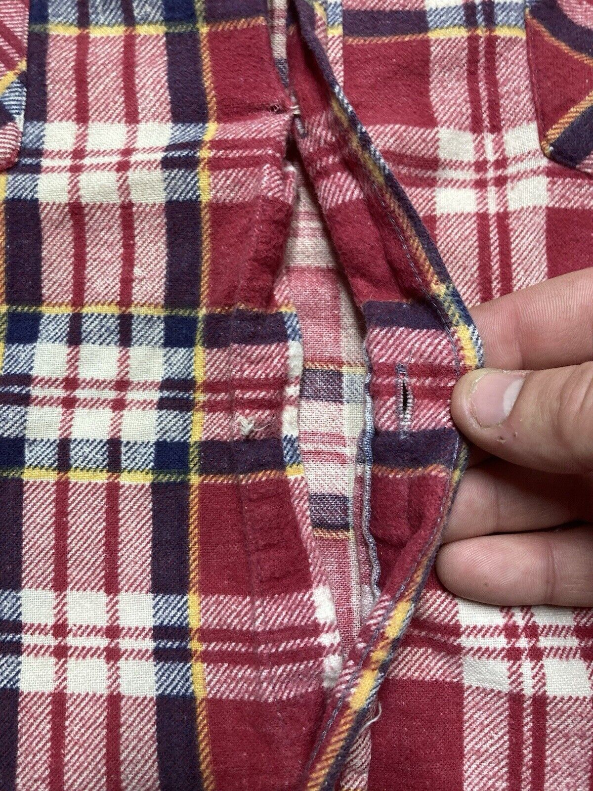 JCPenney × Vintage VTG 70s JCPenney flannel shirt plaid cotton distressed 3XL Size US XXL / EU 58 / 5 - 5 Thumbnail