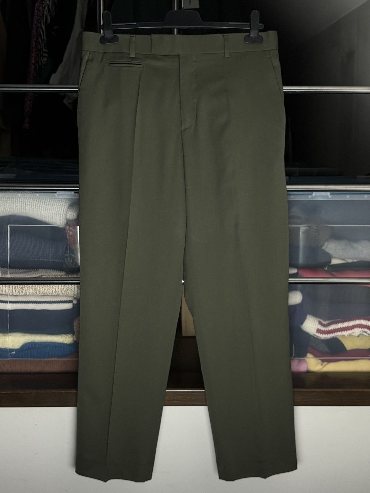 Dior Dior Olive Tailored Wool Pressed Crease Chino Pants Trousers Size US 32 / EU 48 - 1 Thumbnail