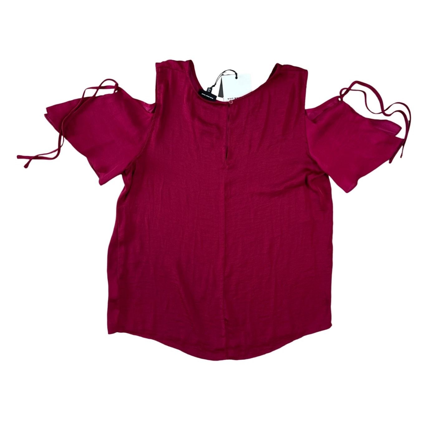 Other Who What Wear Burgundy Cold Shoulder Top Blouse MEDIUM NWT Size M / US 6-8 / IT 42-44 - 9 Thumbnail
