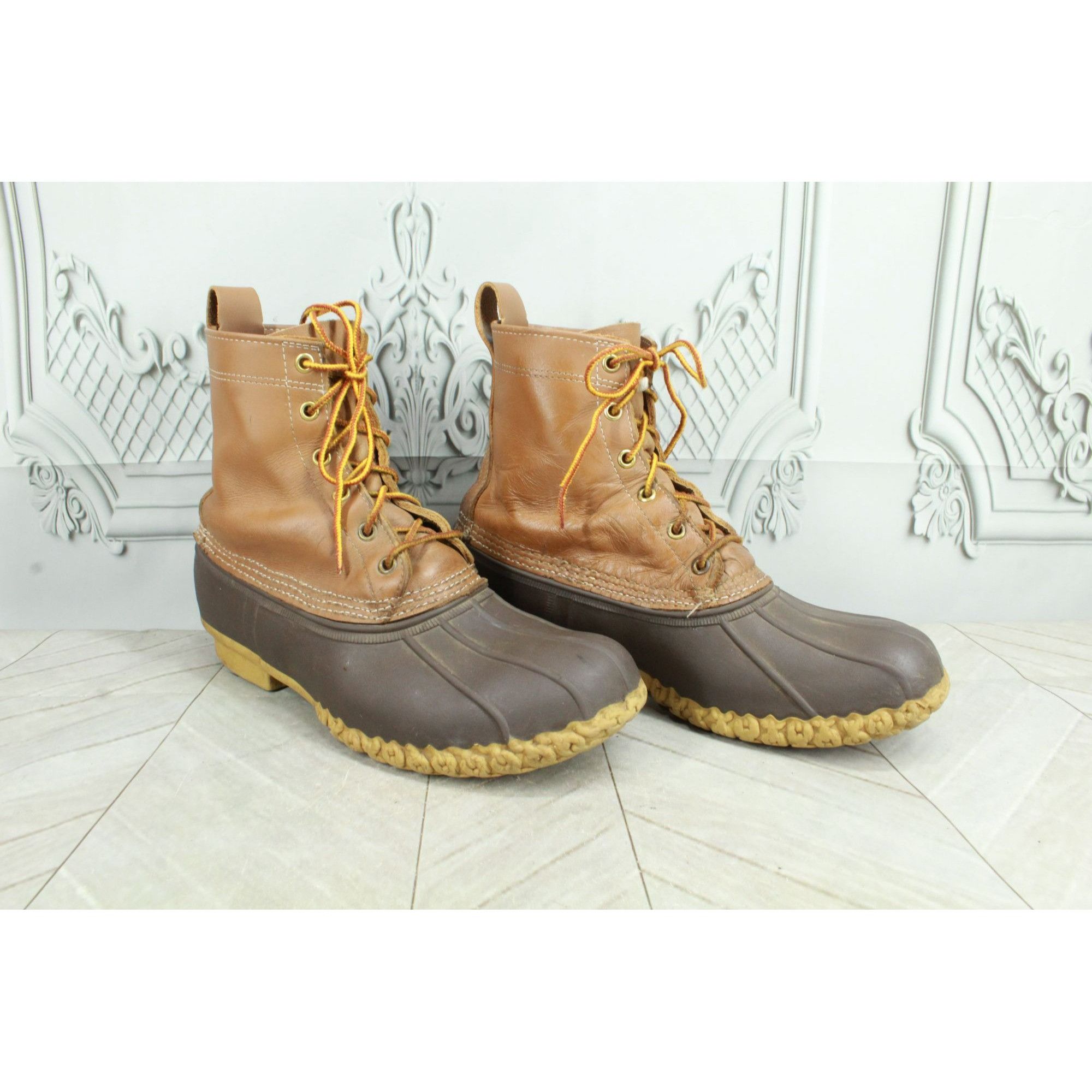 Leather LL Bean Men's Round Toe Unlined Ankle Duck Boots Size US 9 / EU 42 - 4 Thumbnail