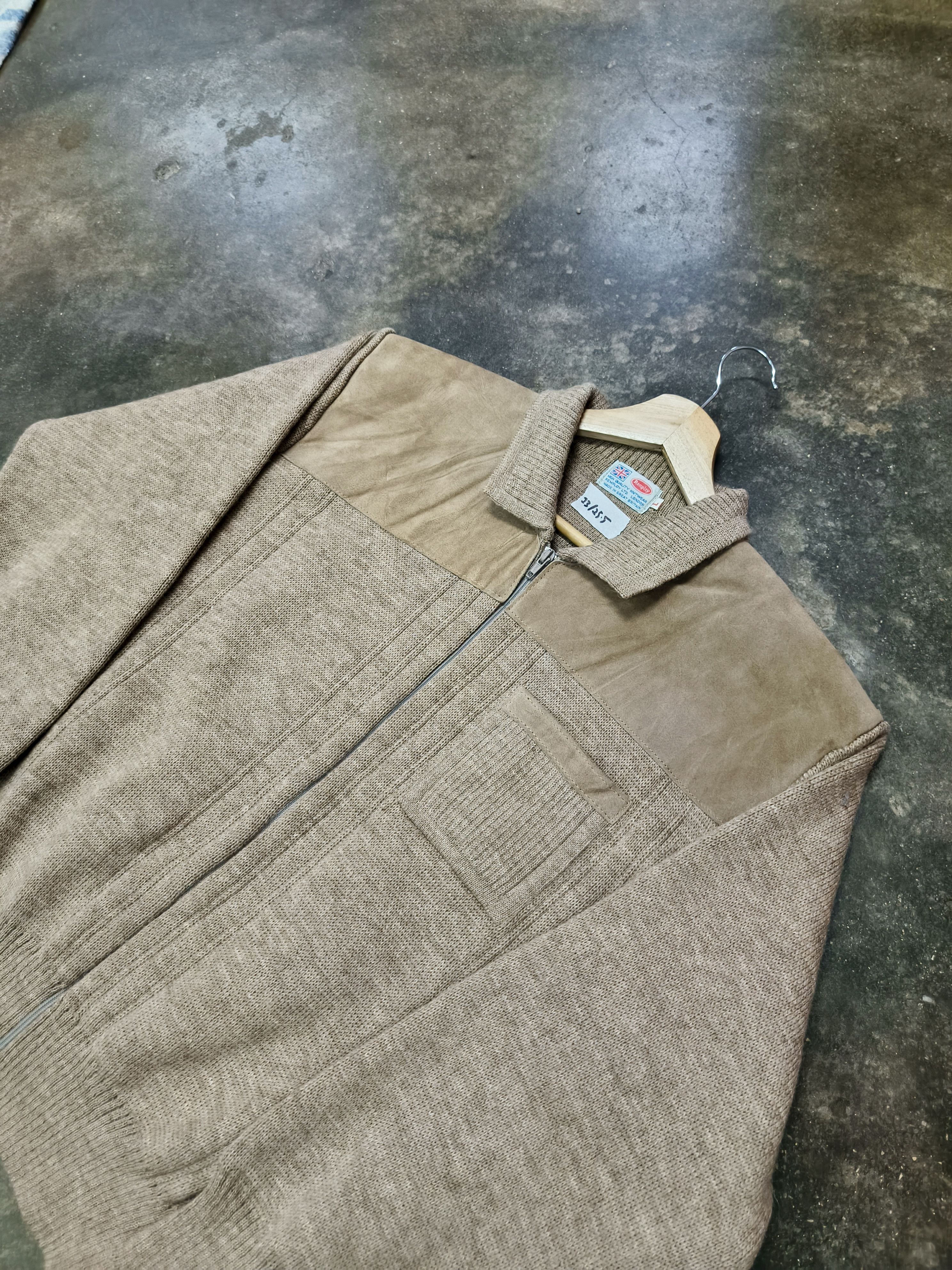Other UK 90S UK MADE REMPLOY SUEDE WOOL ZIP KNIT JACKET Size US L / EU 52-54 / 3 - 2 Thumbnail