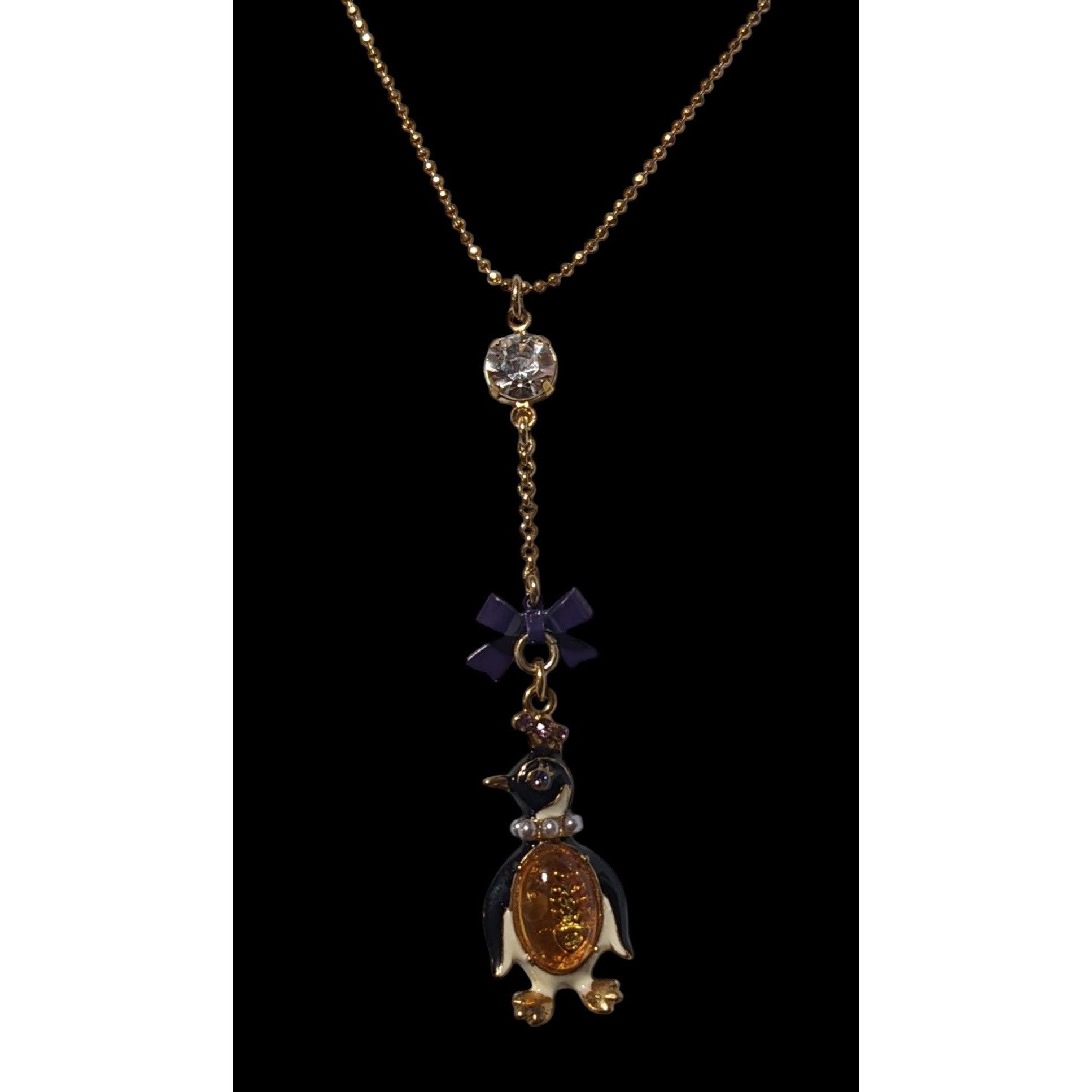 Betsey Johnson Betsey Johnson Faux Pearl Rhinestone Fish Bone Belly Penguin Size ONE SIZE - 2 Thumbnail