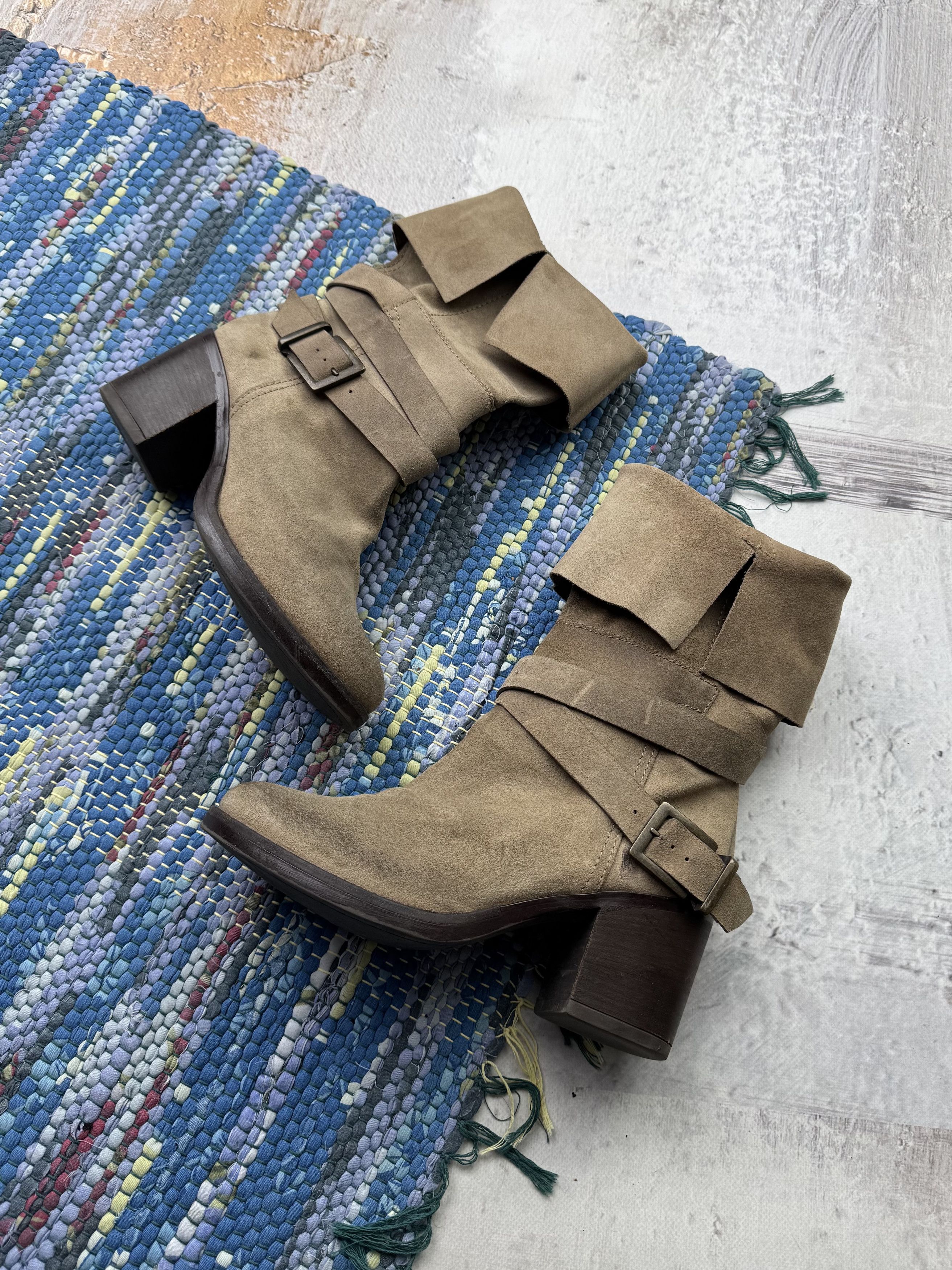Japanese Brand Vintage Leather Boots With Straps A691D8(114) Size US 10 / IT 40 - 1 Thumbnail