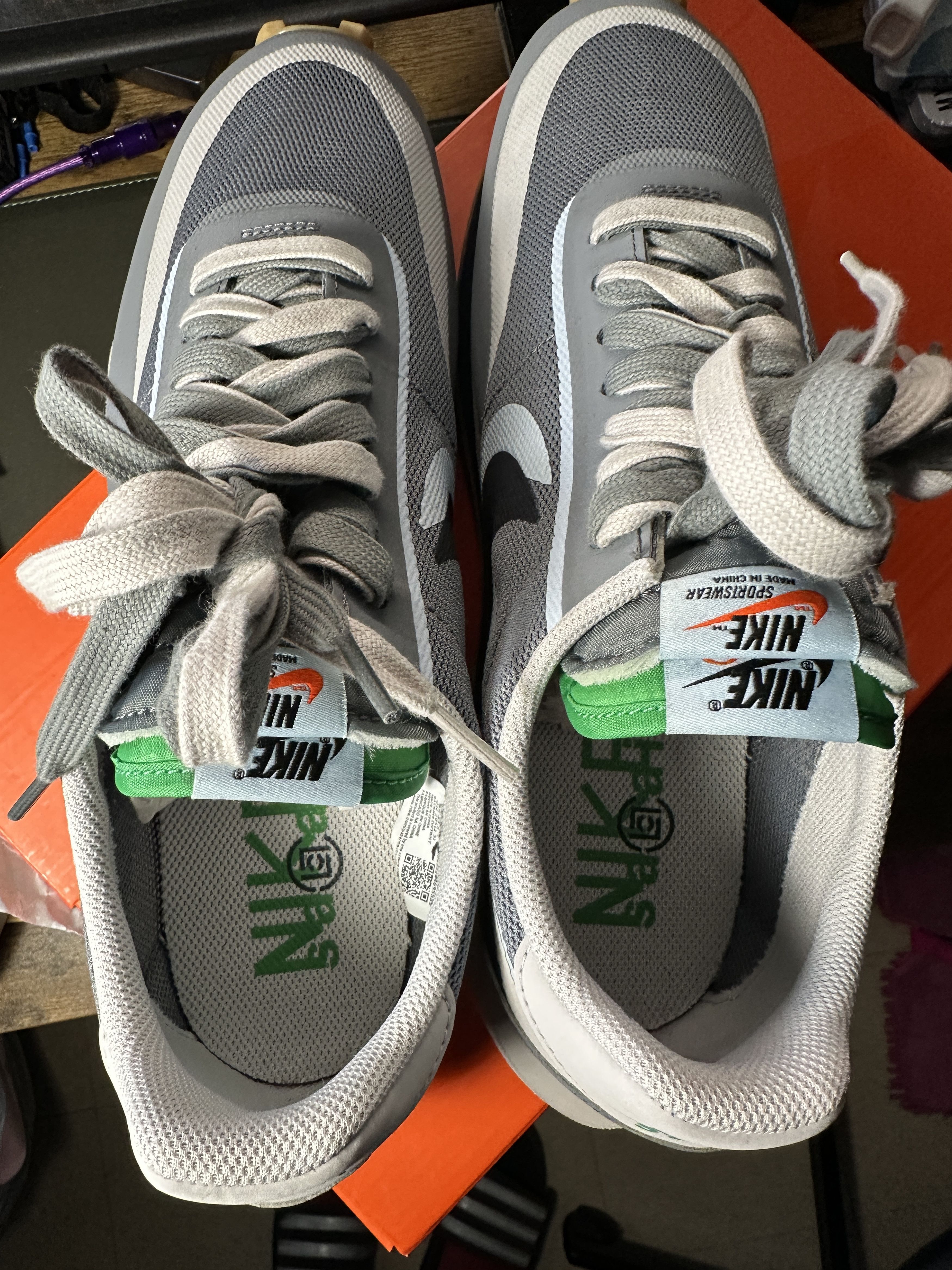 CLOT × Nike × Sacai Nike LD Waffle Cool Grey 11.5M Size US 11.5 / EU 44-45 - 4 Thumbnail