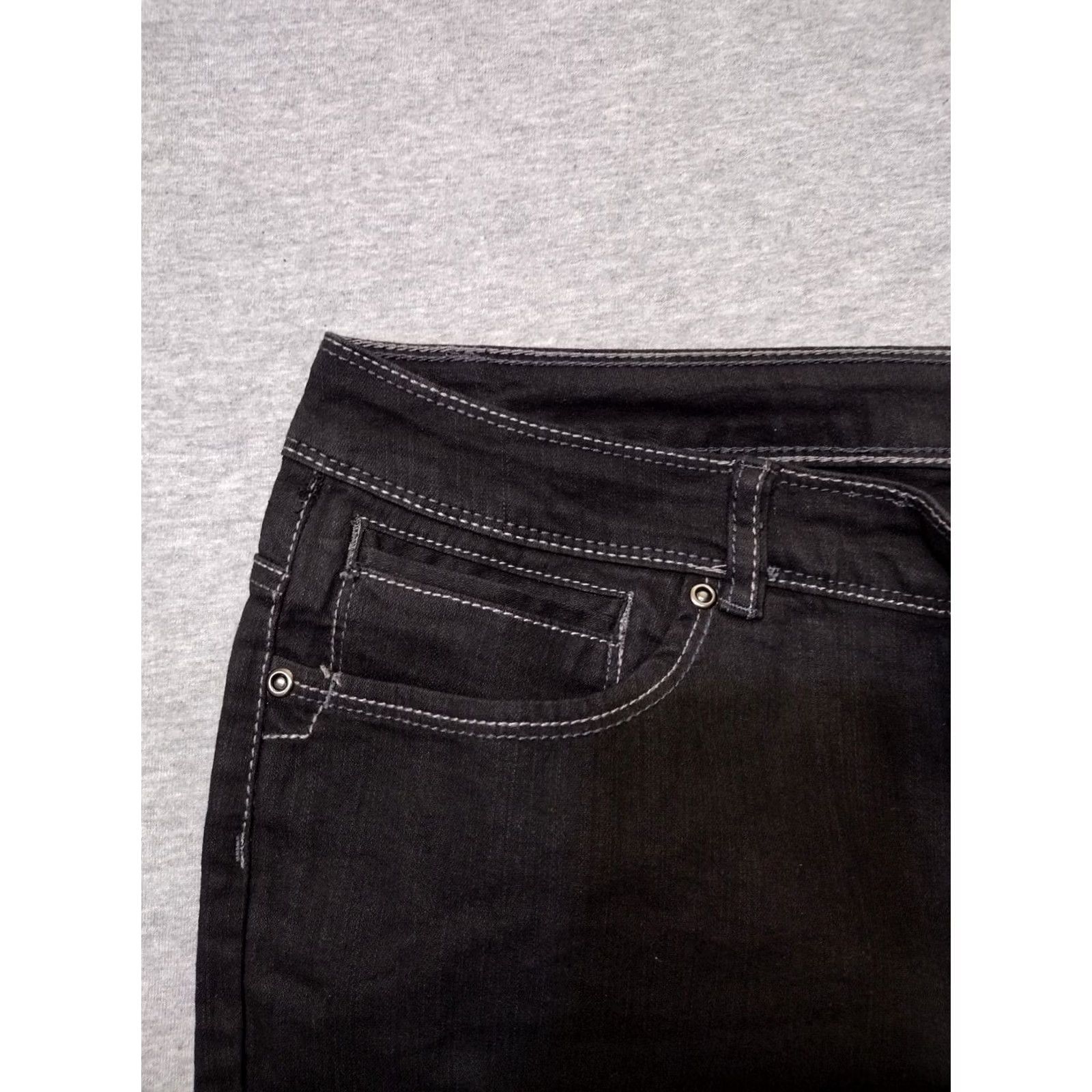 Denime Unbranded Women Stretch Skinny Denim Jeans 20 Black Size 42" / US 20 - 4 Thumbnail