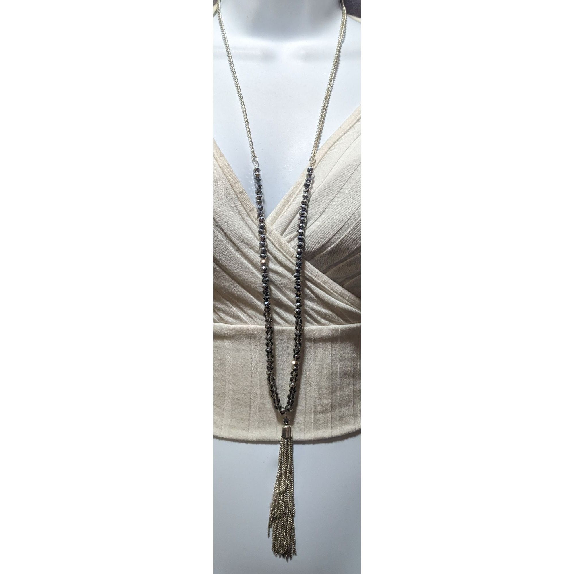Other Glam Glass Beaded Chain Tassel Necklace Size ONE SIZE - 6 Thumbnail